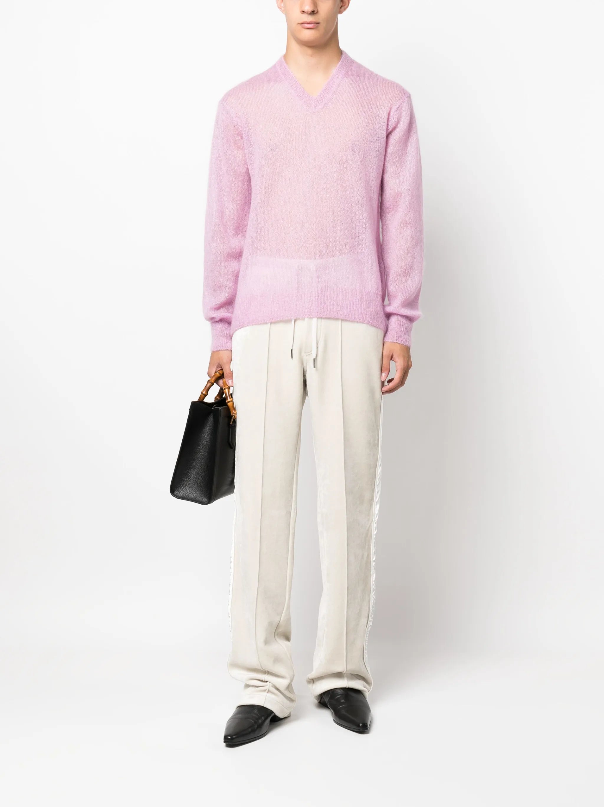 semi-sheer mohair-blend jumper