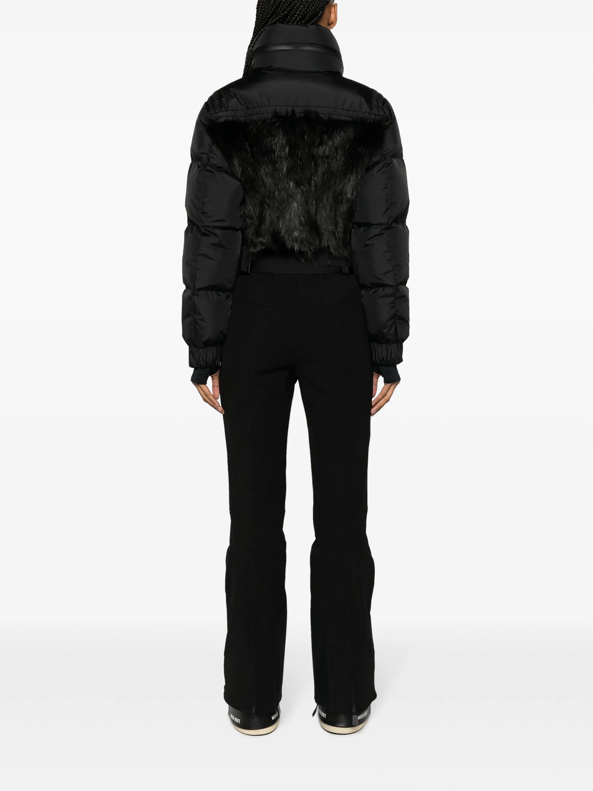 hooded puffer ski suit