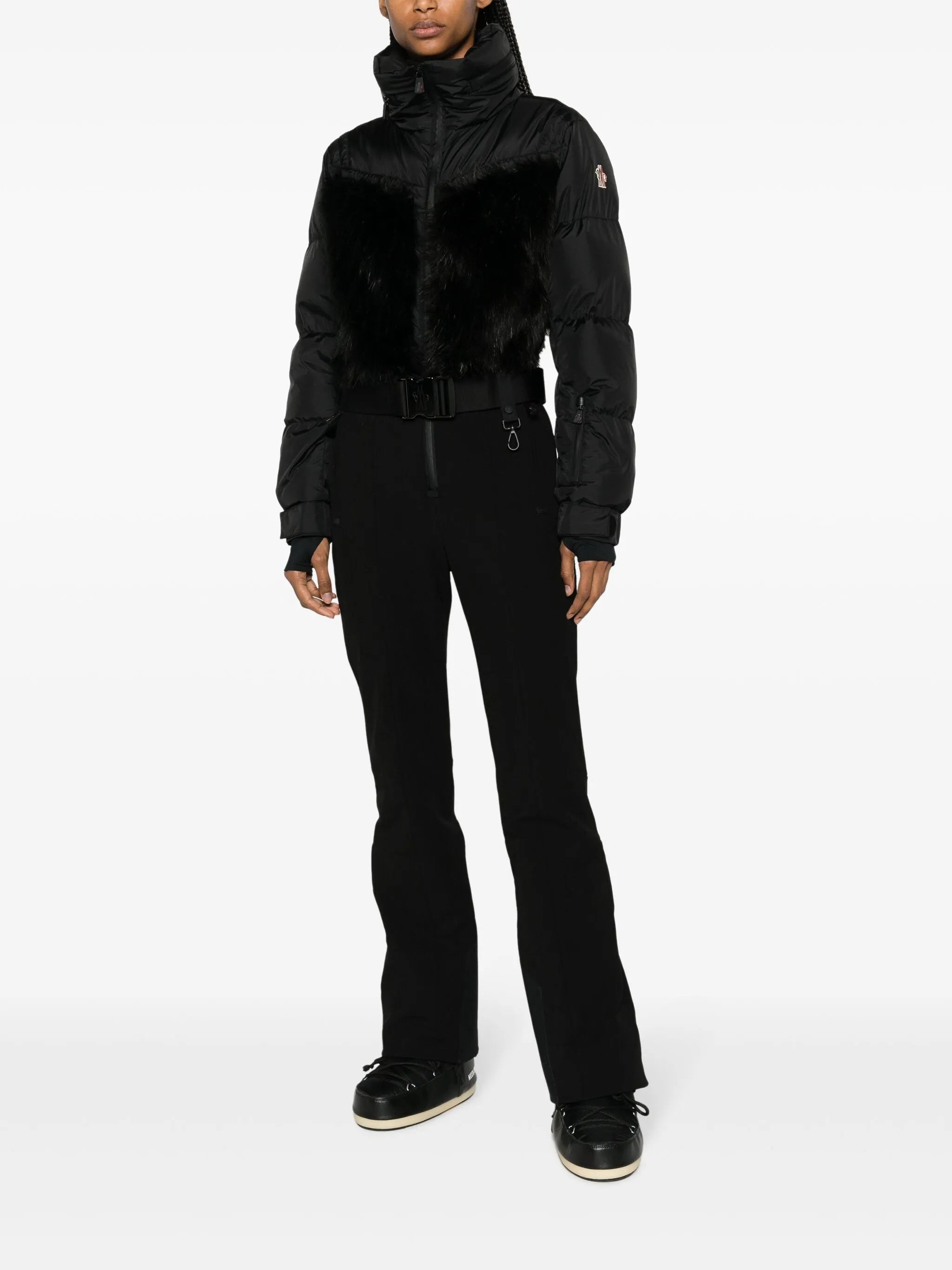 hooded puffer ski suit