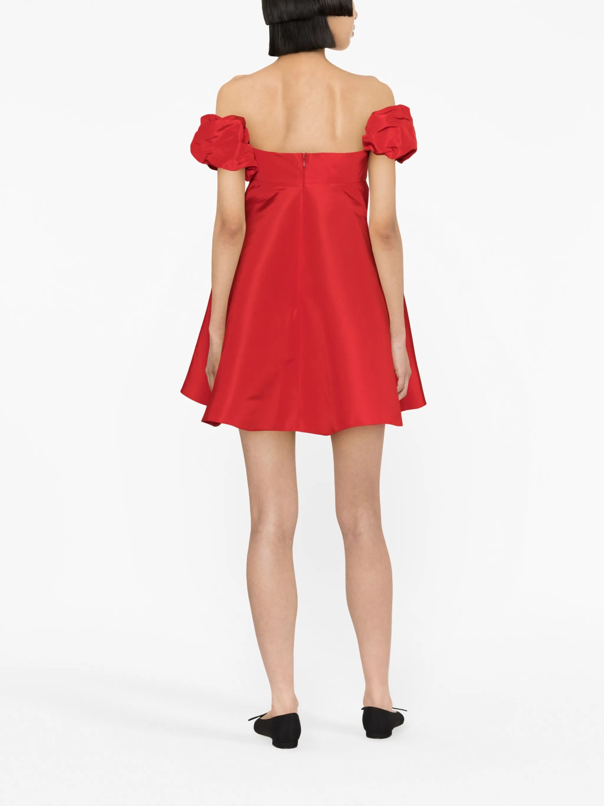 silk off-shoulder minidress