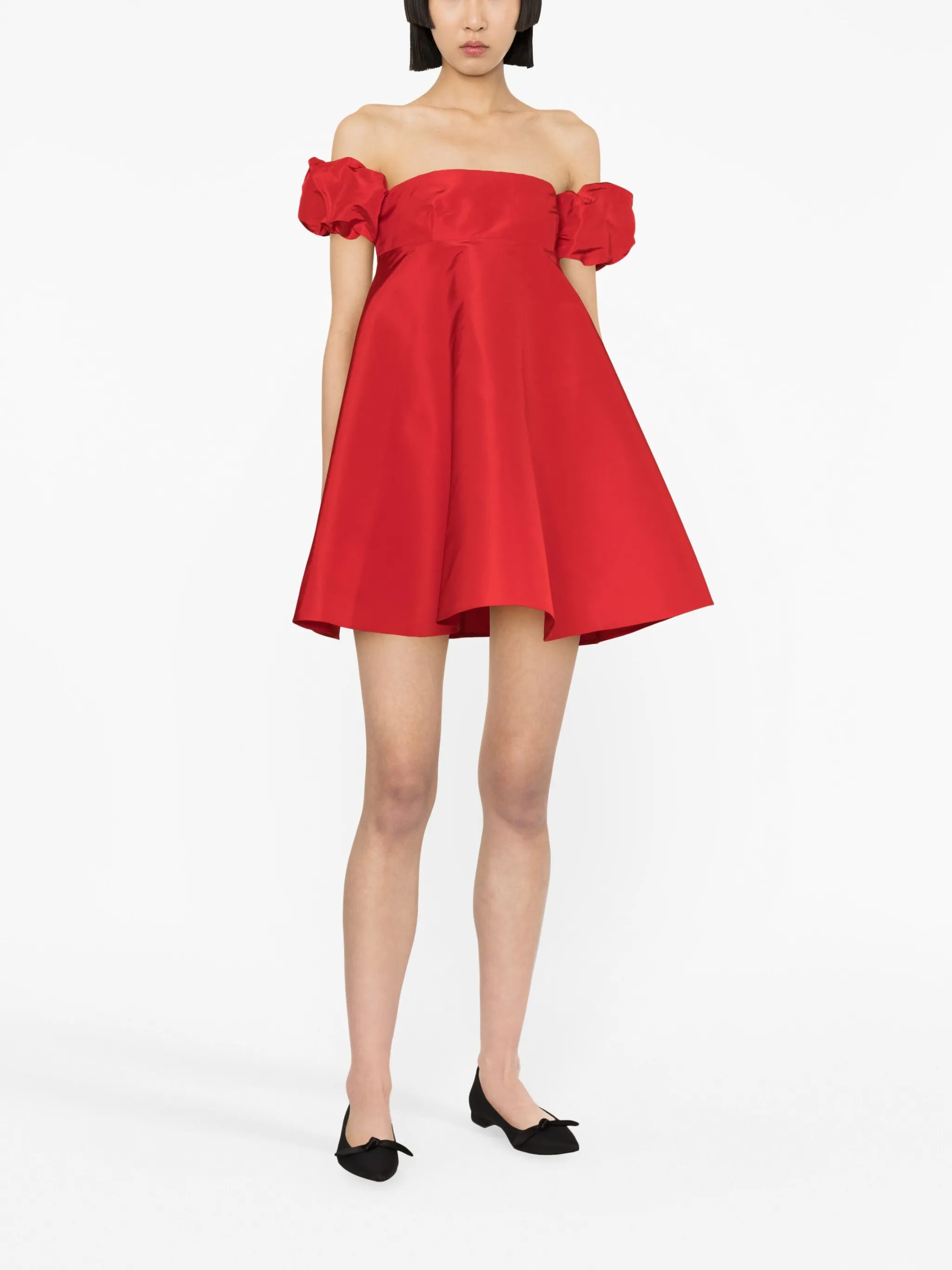 silk off-shoulder minidress