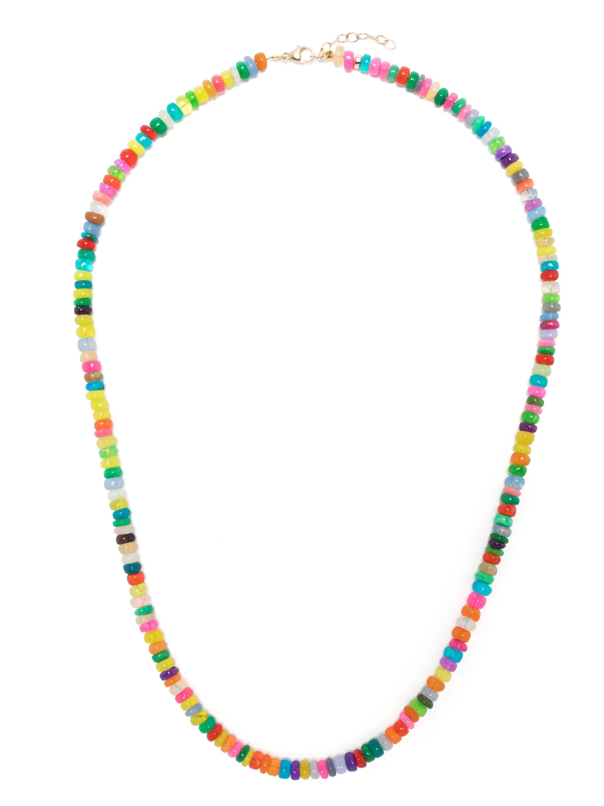 14kt yellow gold opal beaded necklace