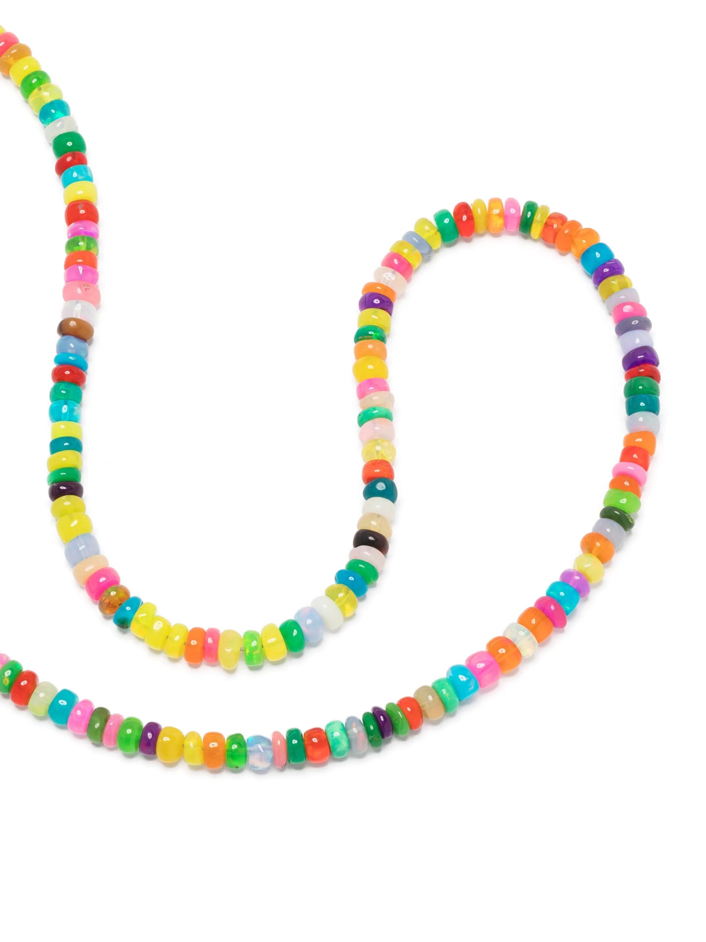 14kt yellow gold opal beaded necklace
