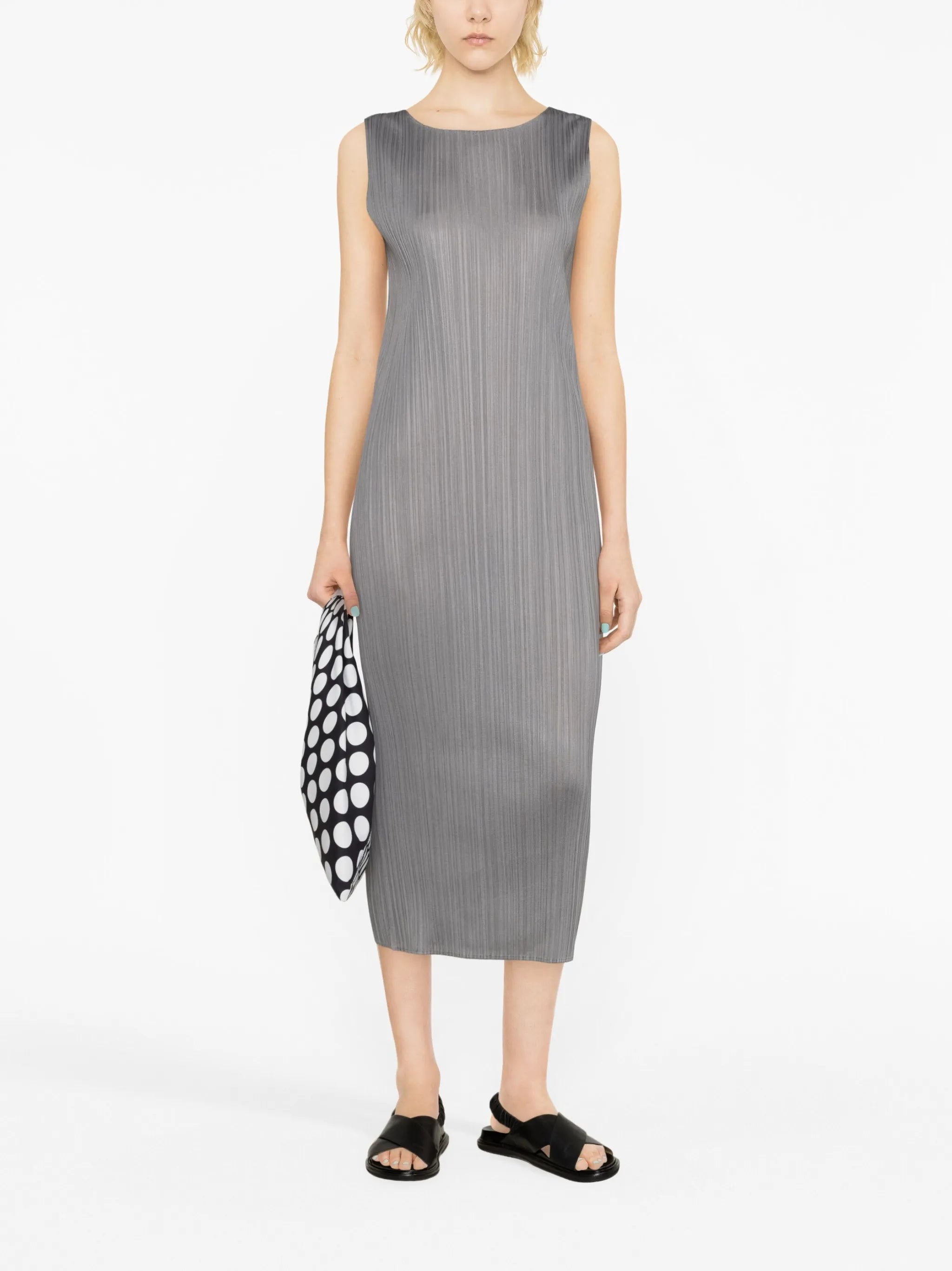 Monthly Colors plissé midi dress