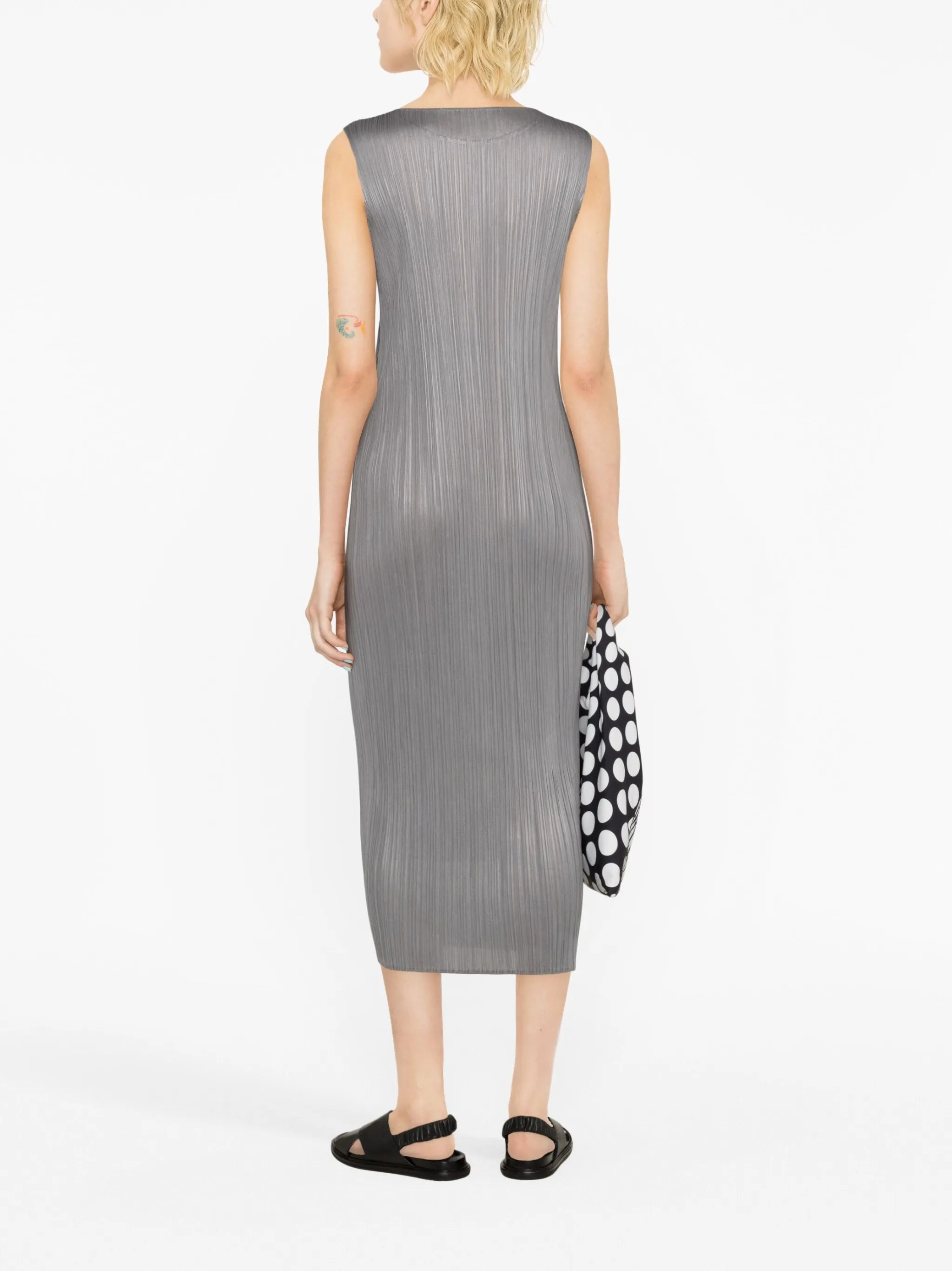 Monthly Colors plissé midi dress
