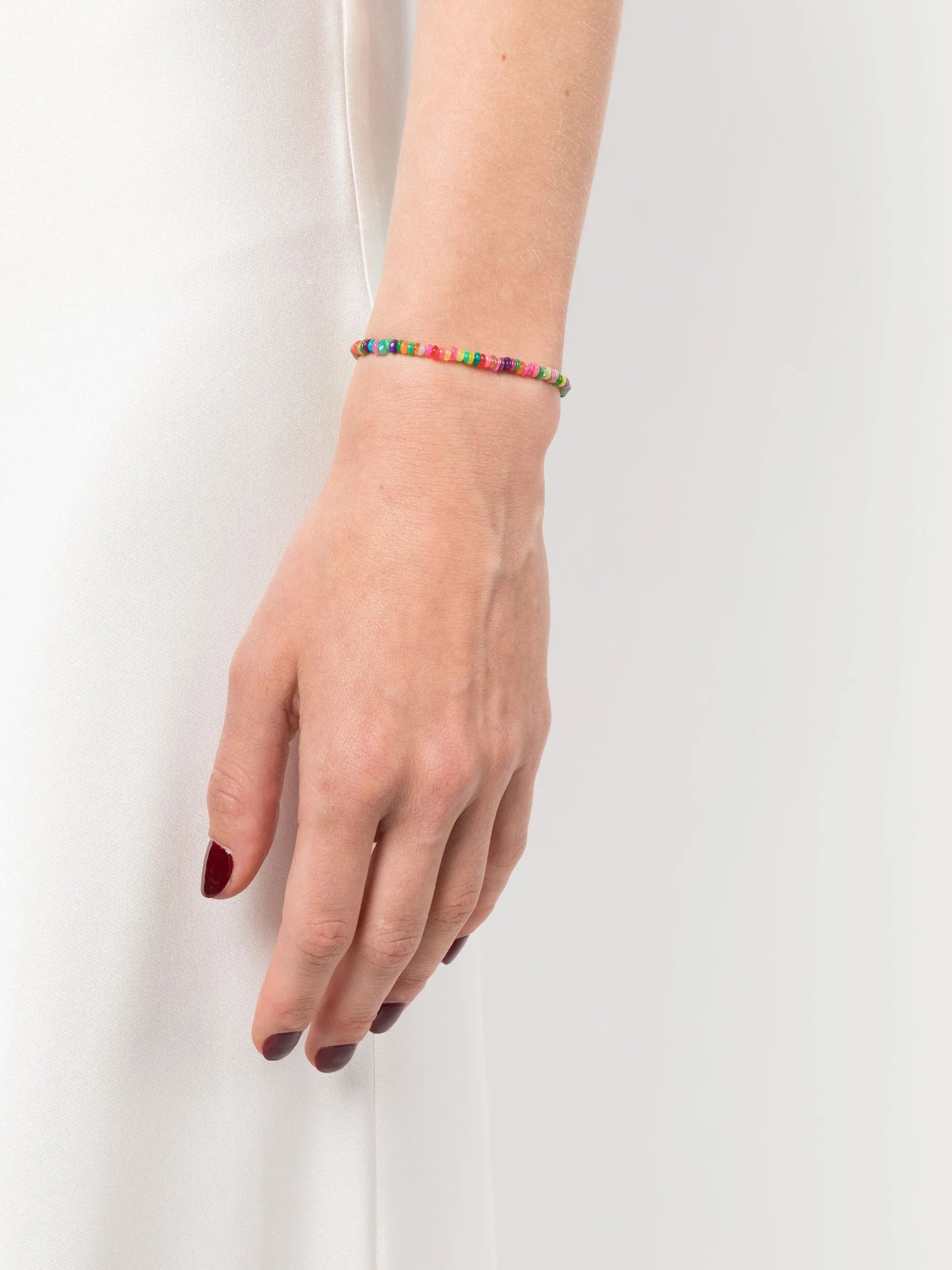 14kt yellow gold opal beaded bracelet