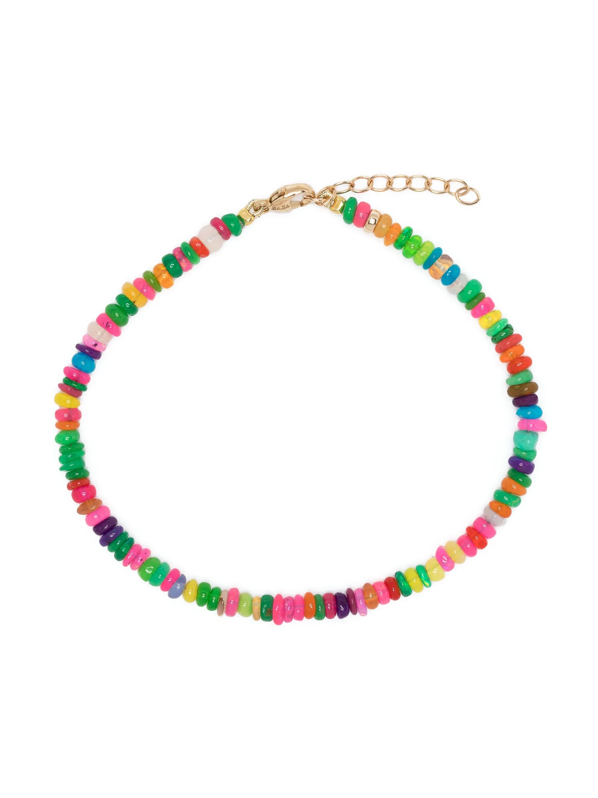 14kt yellow gold opal beaded bracelet
