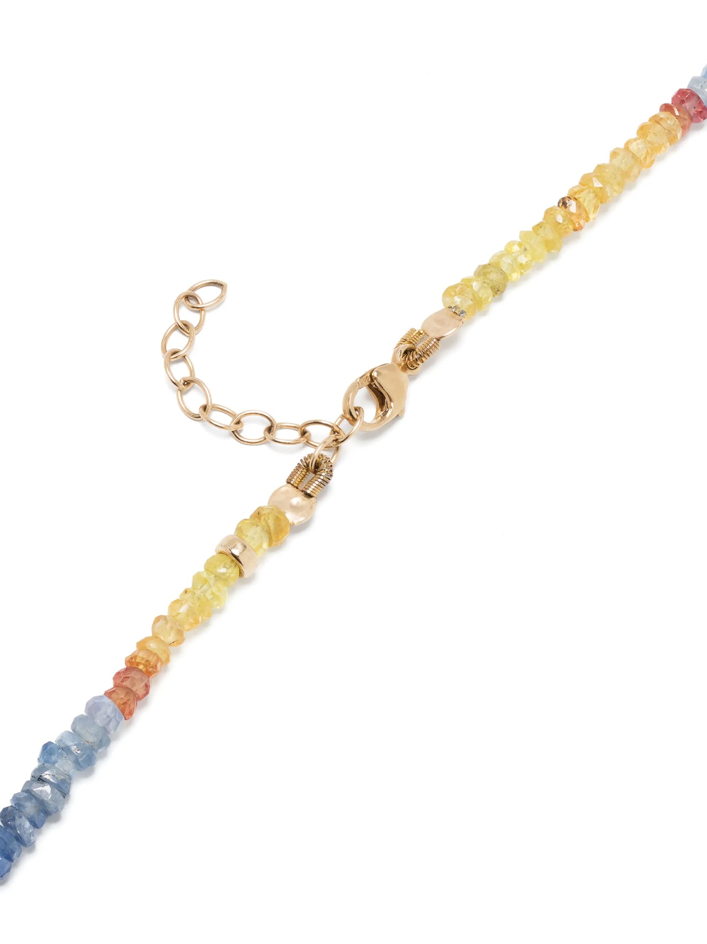 14kt yellow gold Arizona sapphire beaded necklace