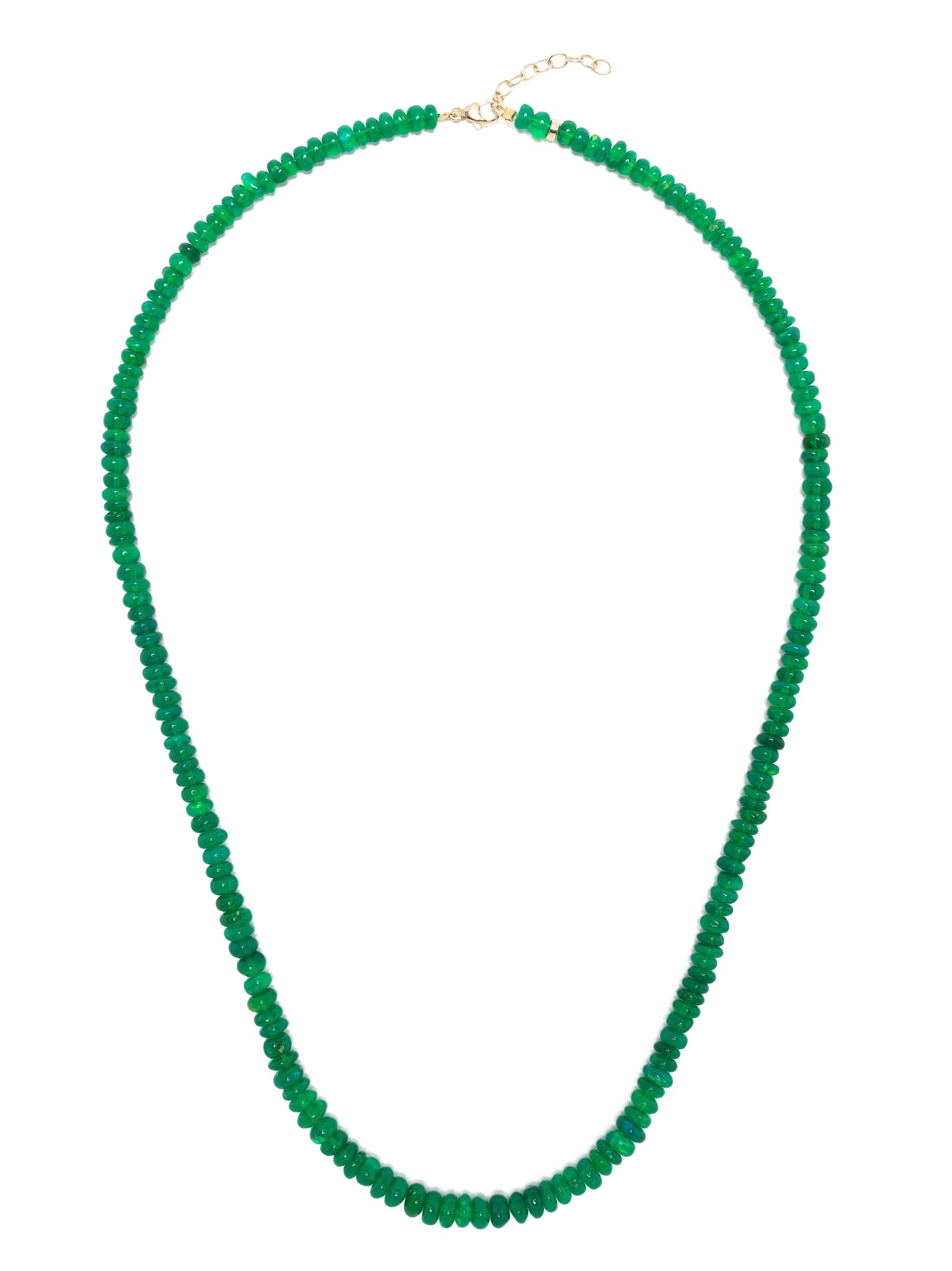 14kt yellow gold opal beaded necklace