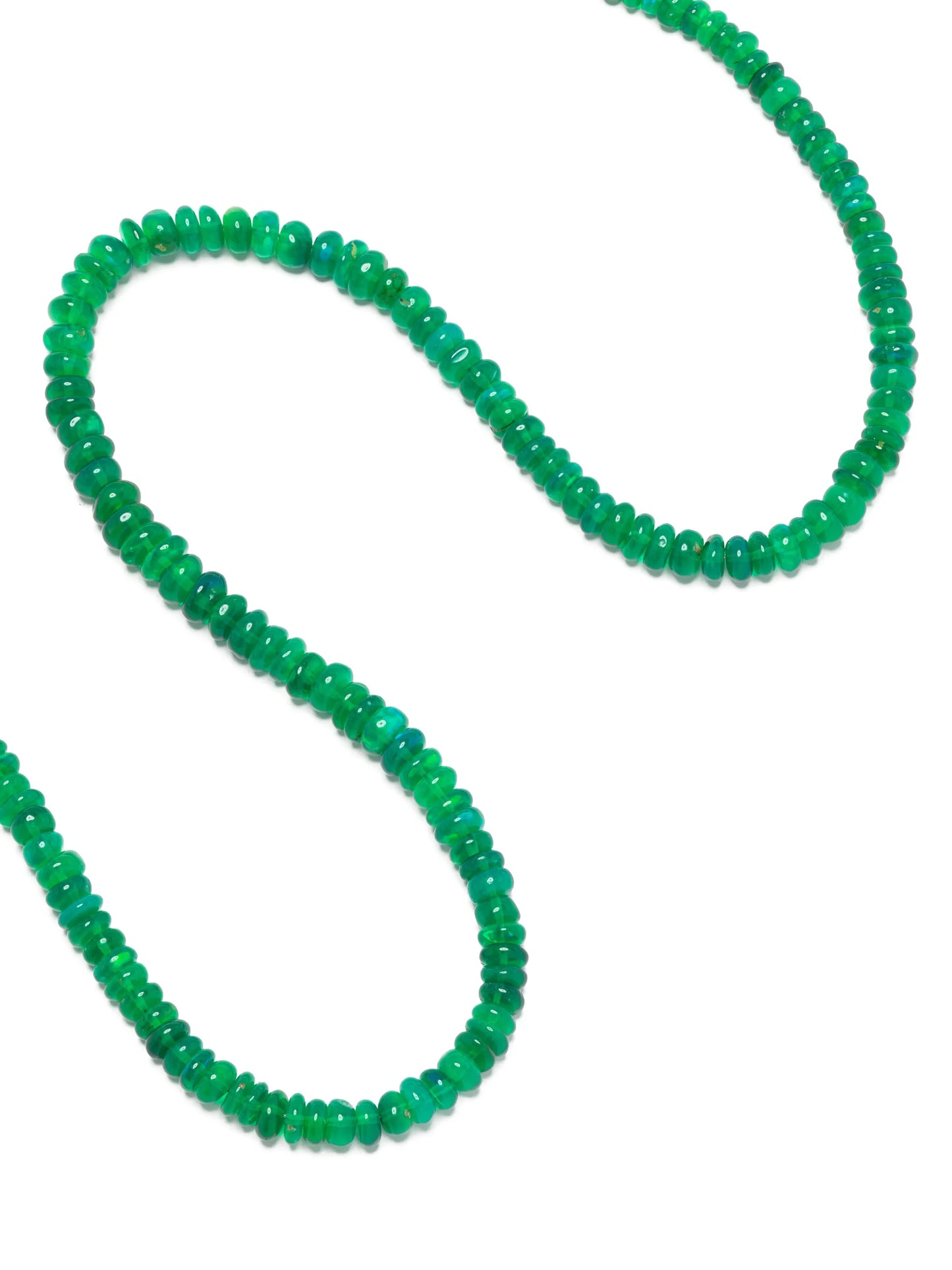 14kt yellow gold opal beaded necklace