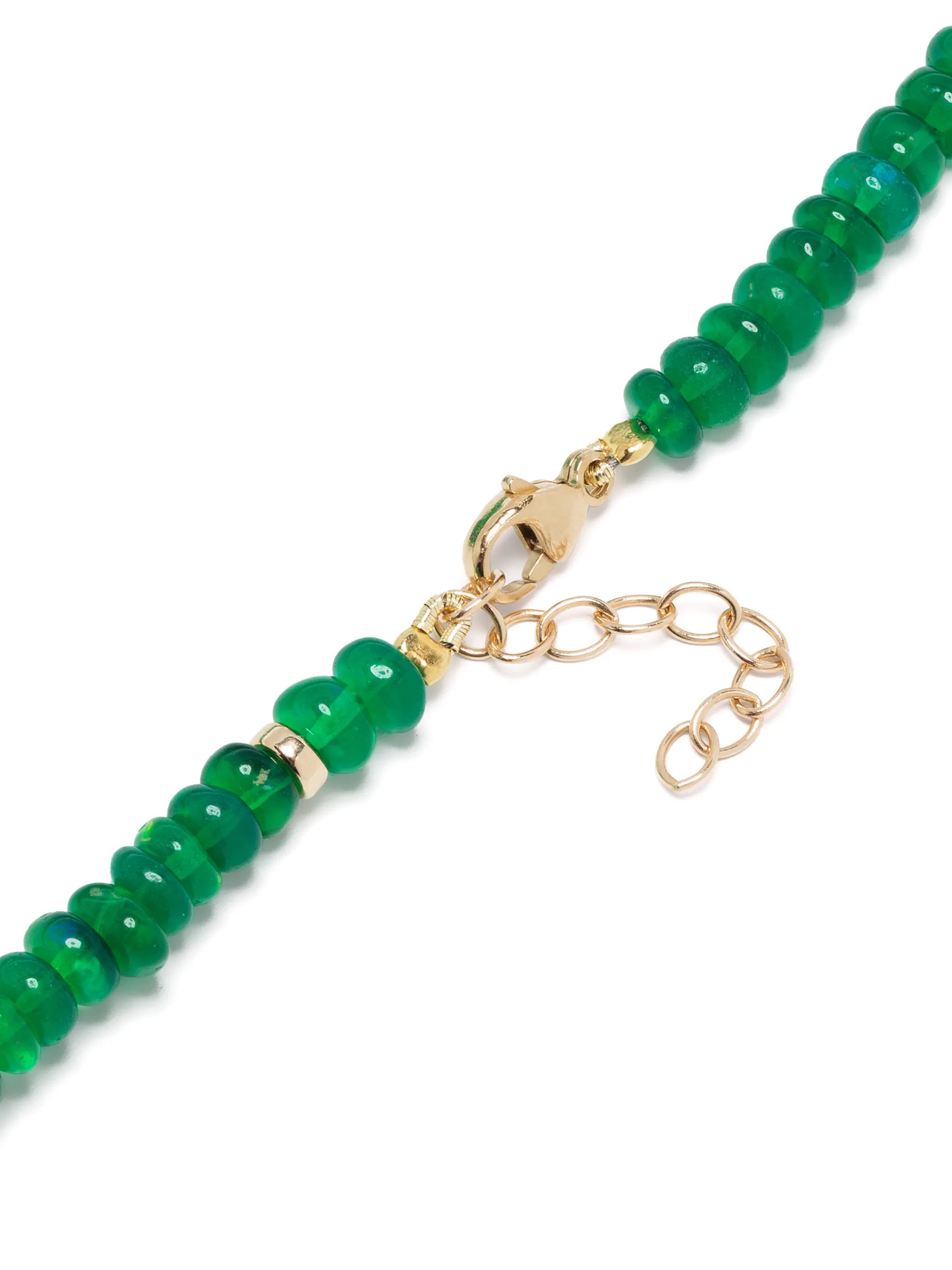 14kt yellow gold opal beaded necklace
