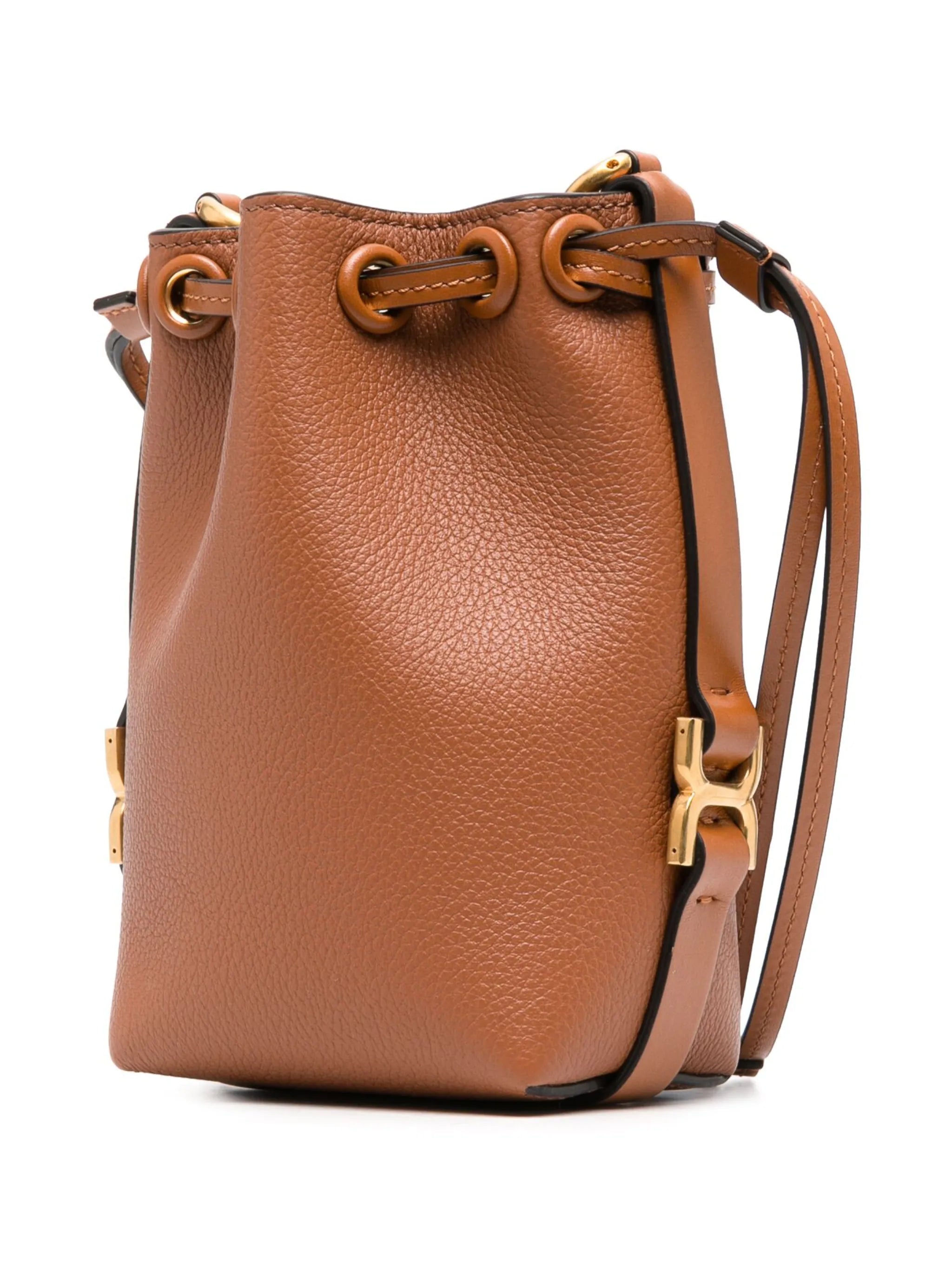 micro Marcie leather bucket bag