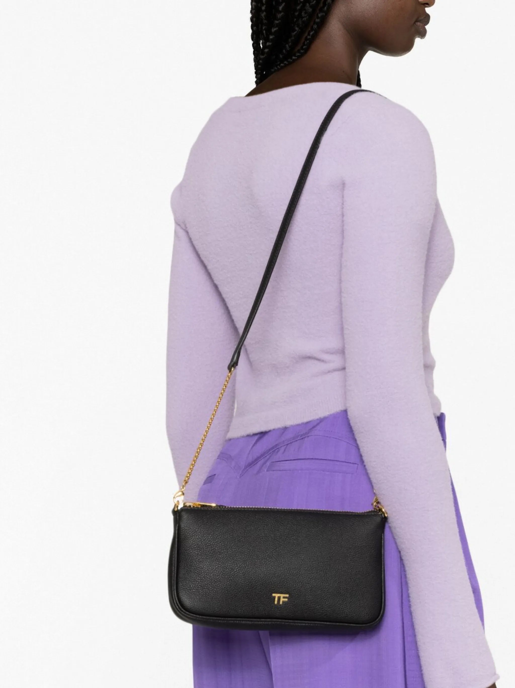 logo-plaque leather cross body bag