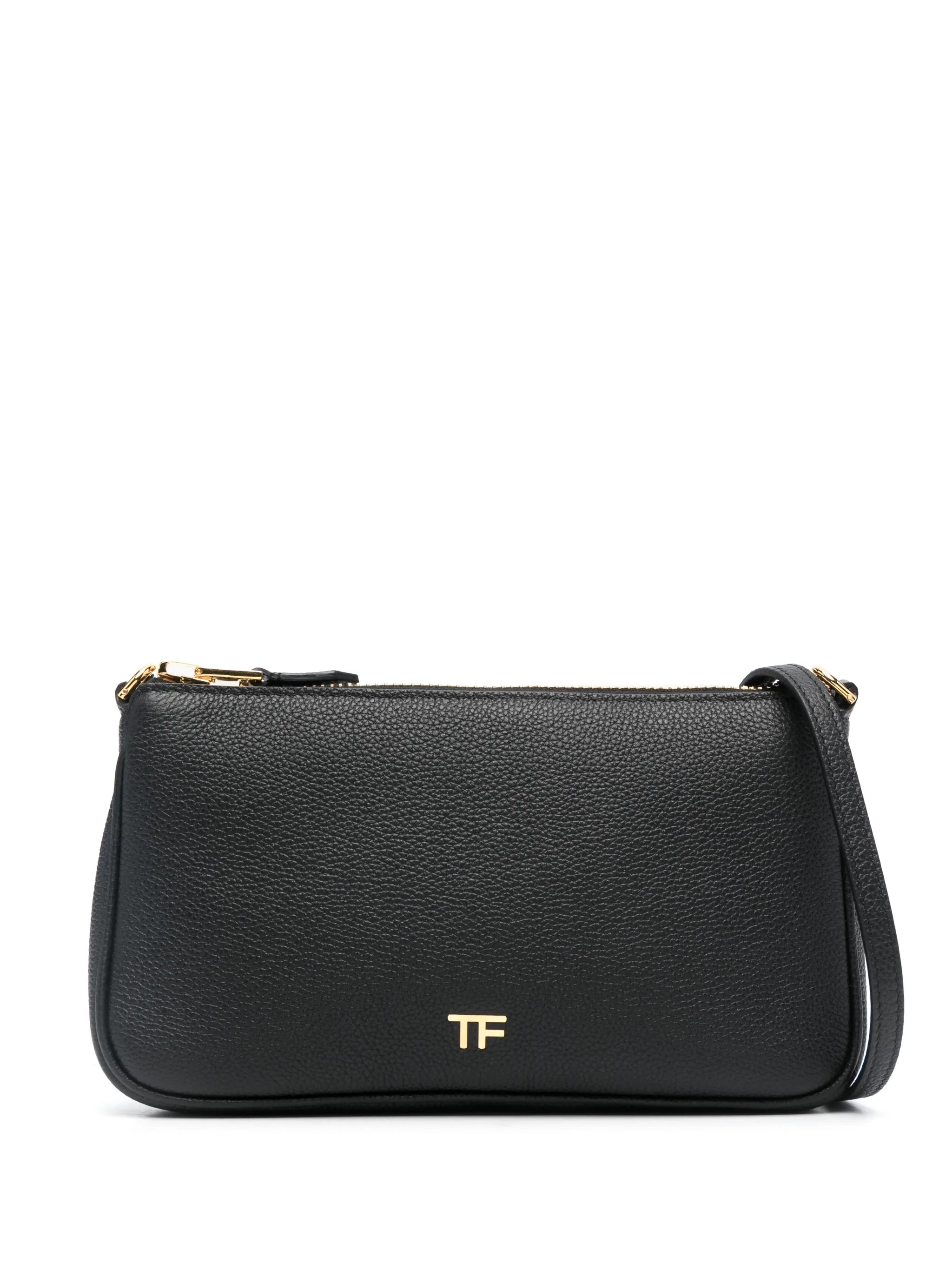logo-plaque leather cross body bag