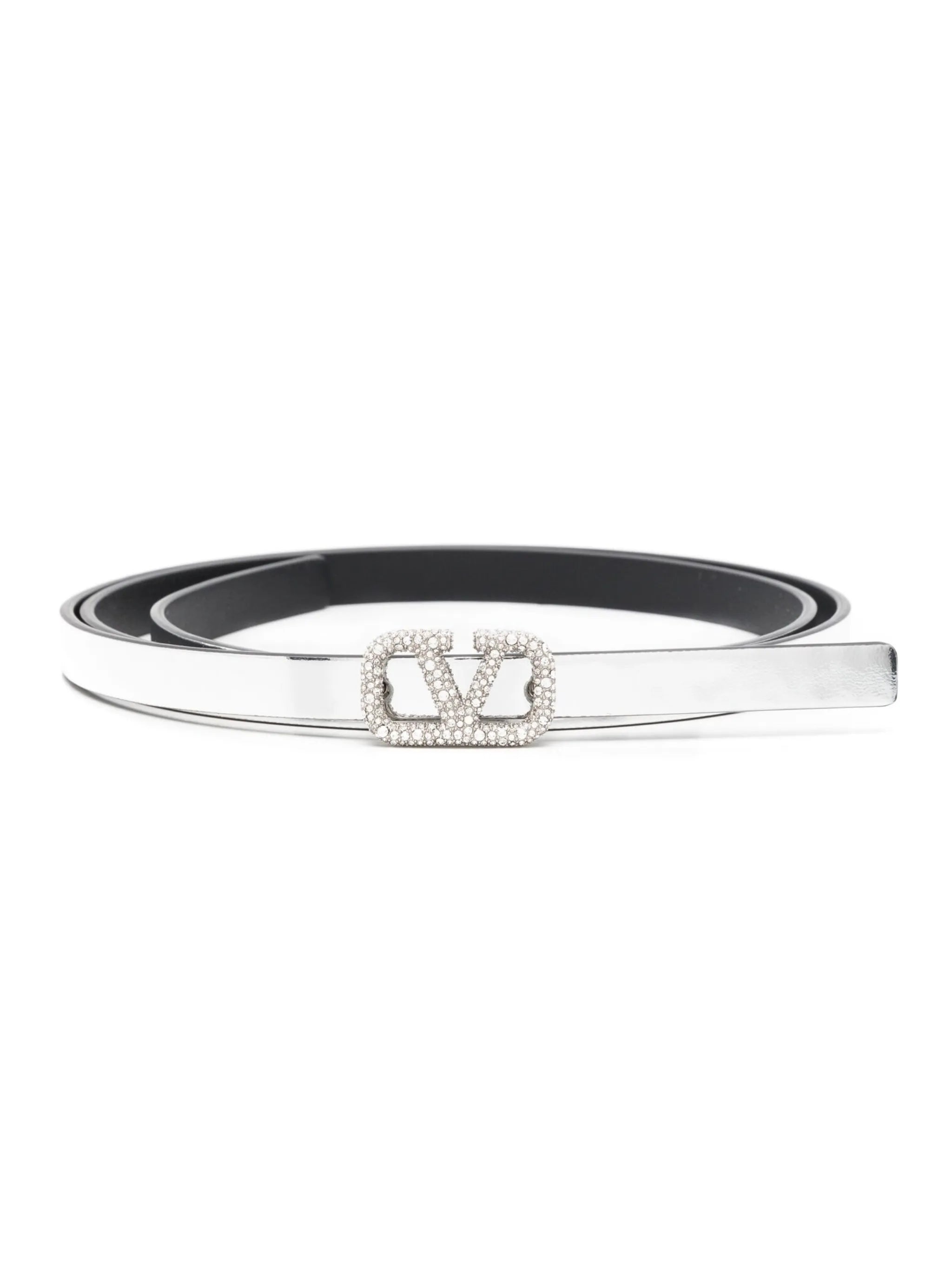 metallic calf-leather belt