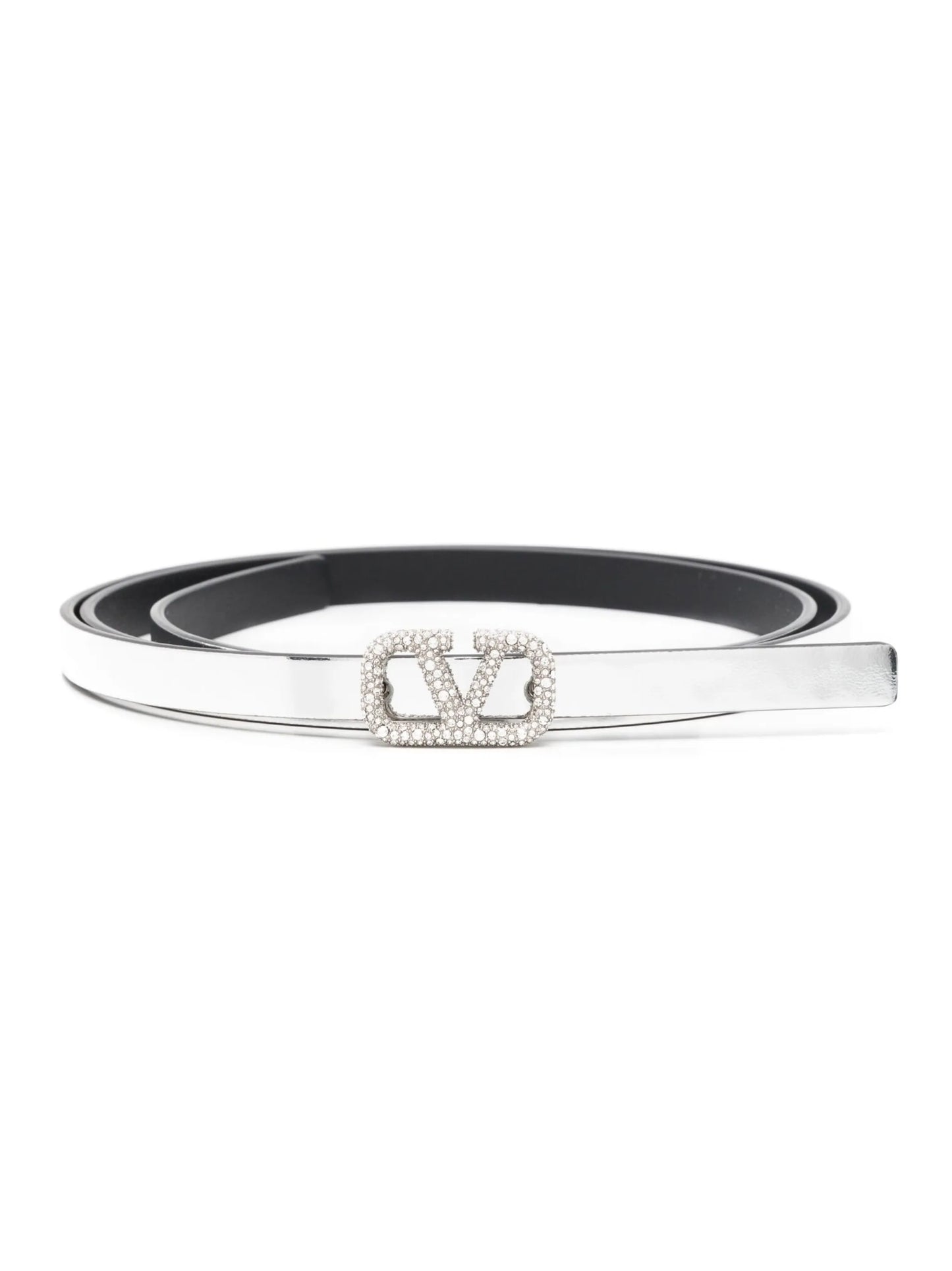 metallic calf-leather belt