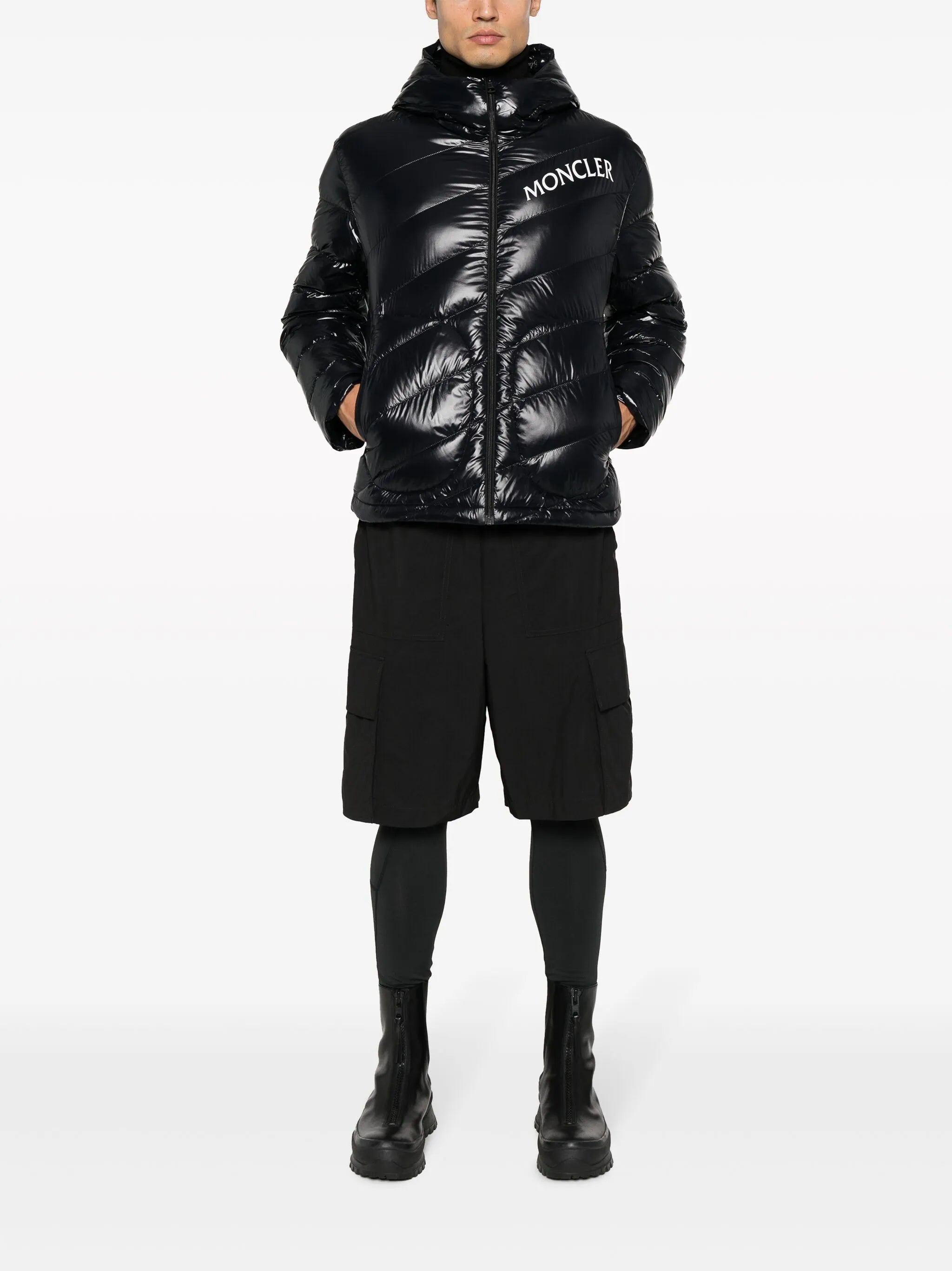 Shama logo-print quilted puffer jacket