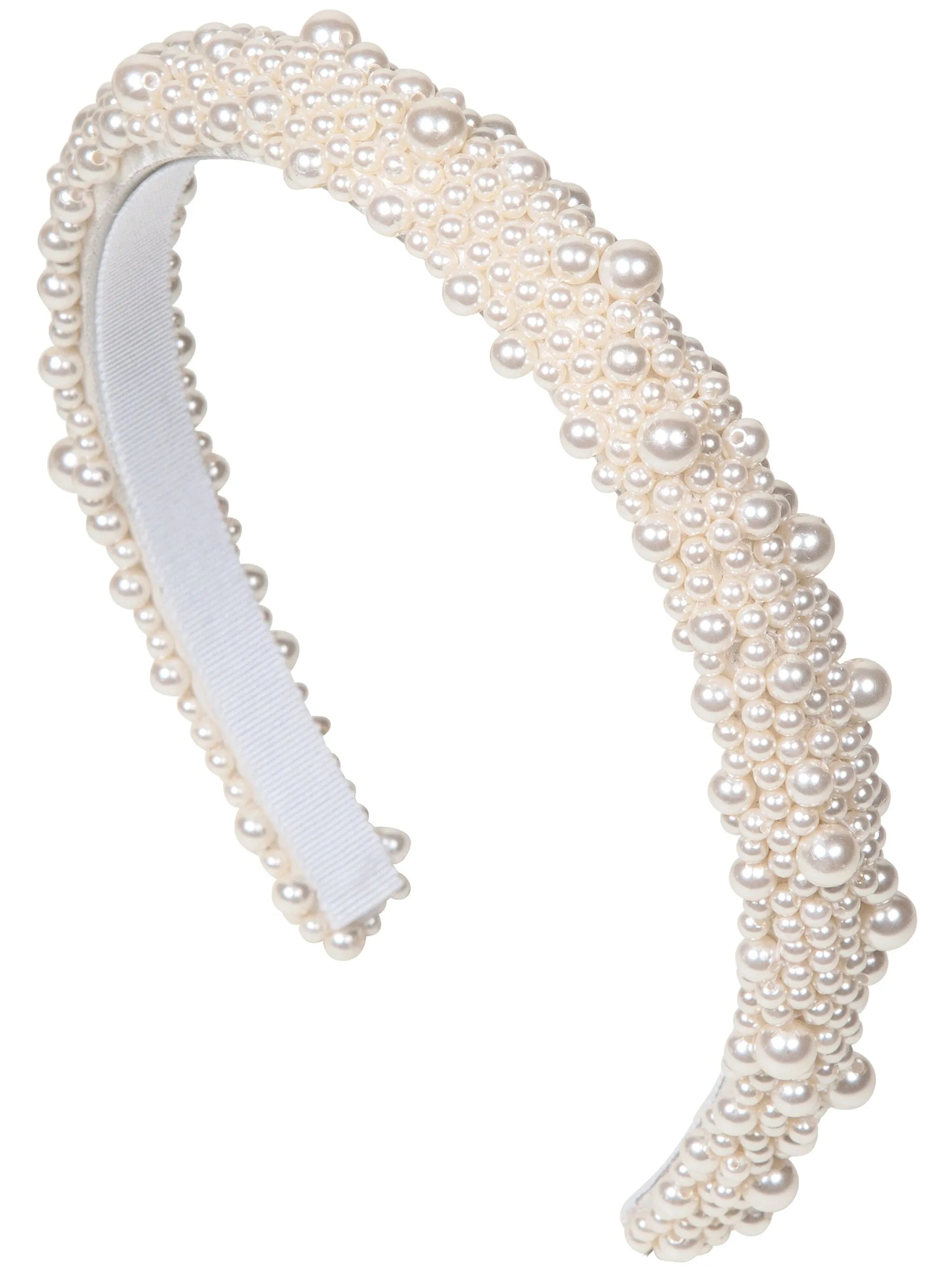 Brittany pearl-detailing headband