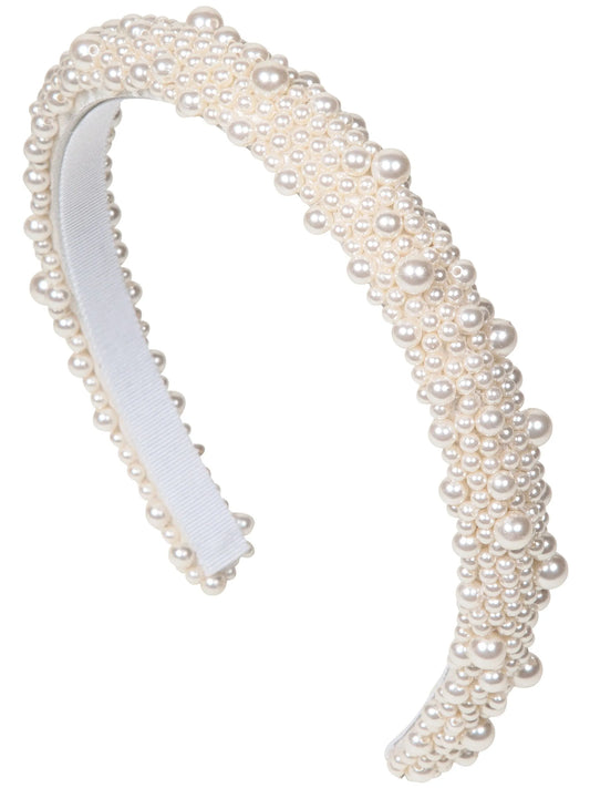 Brittany pearl-detailing headband