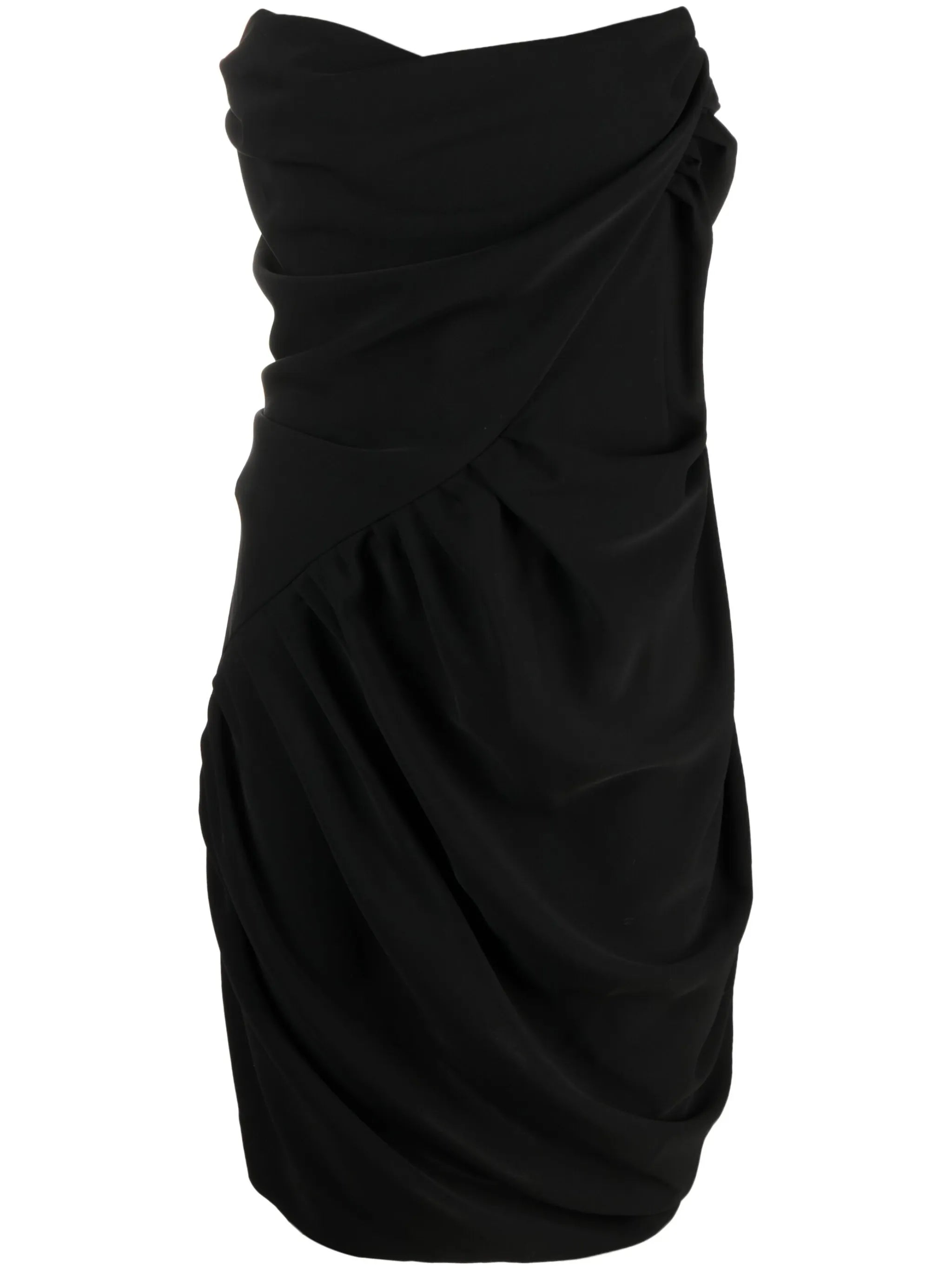 draped corset-bodice dress