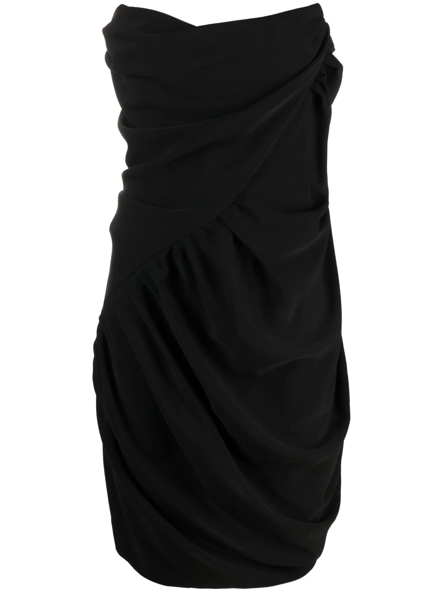draped corset-bodice dress