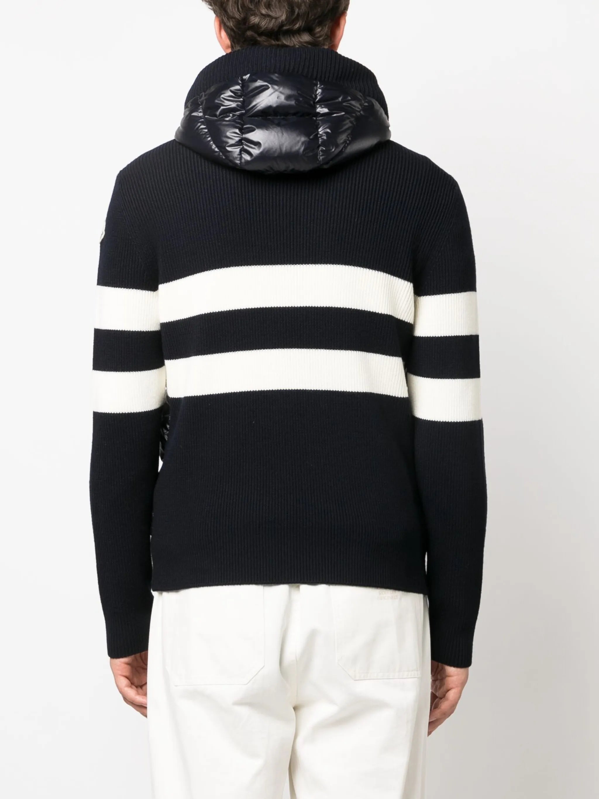 stripe-detail panelled padded jacket