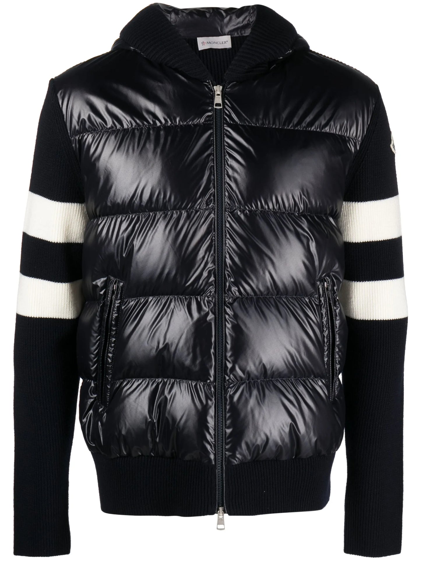 stripe-detail panelled padded jacket