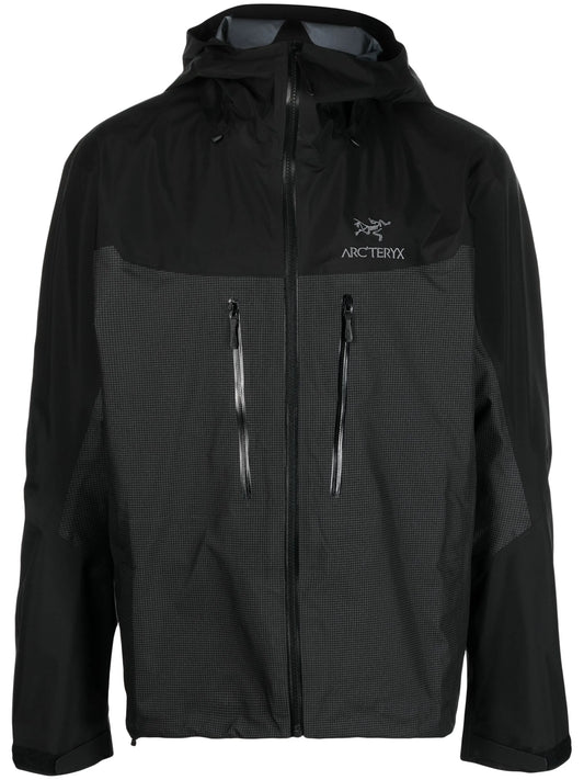 Alpha logo-embroidered hooded jacket