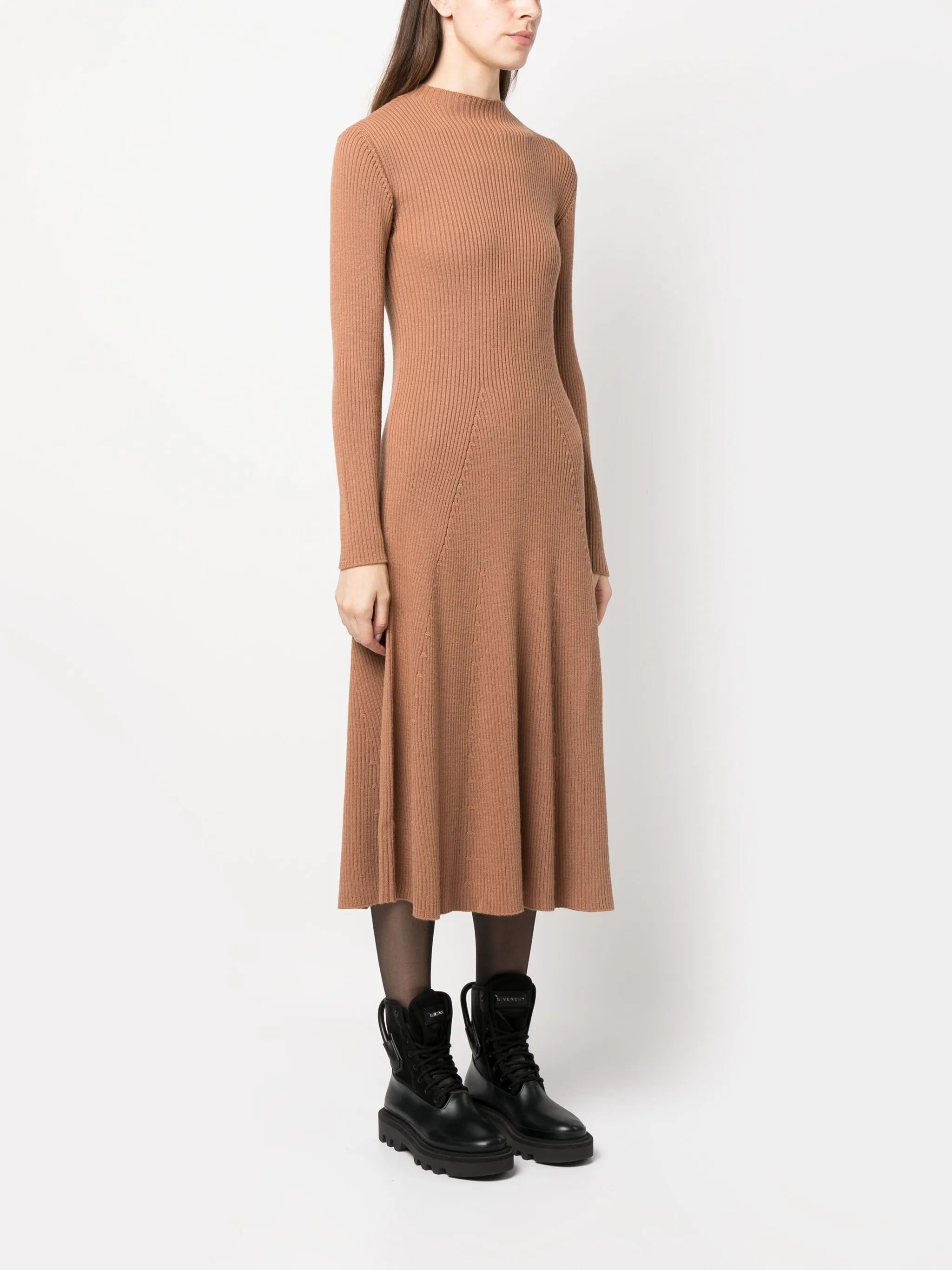 logo-appliqué midi dress
