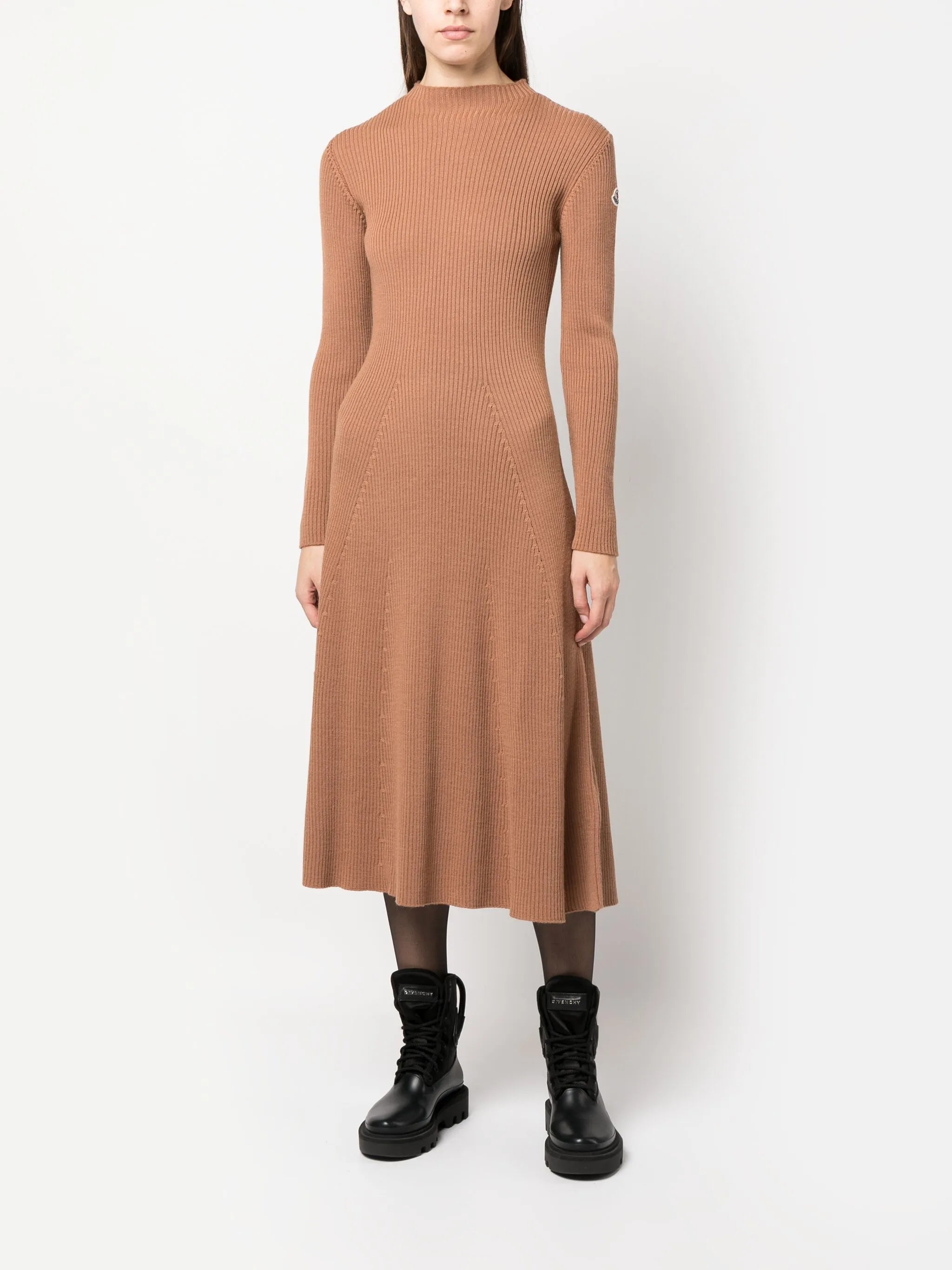 logo-appliqué midi dress
