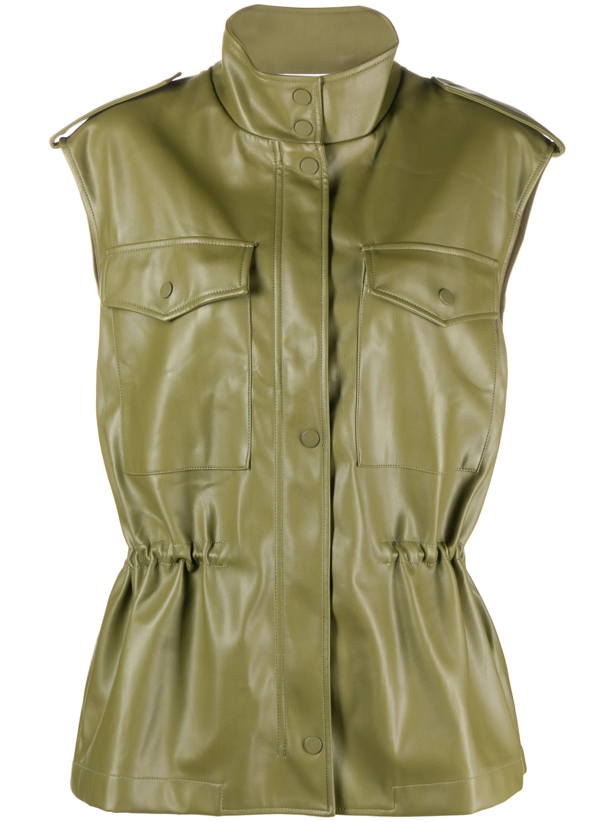 Ines faux-leather cargo vest