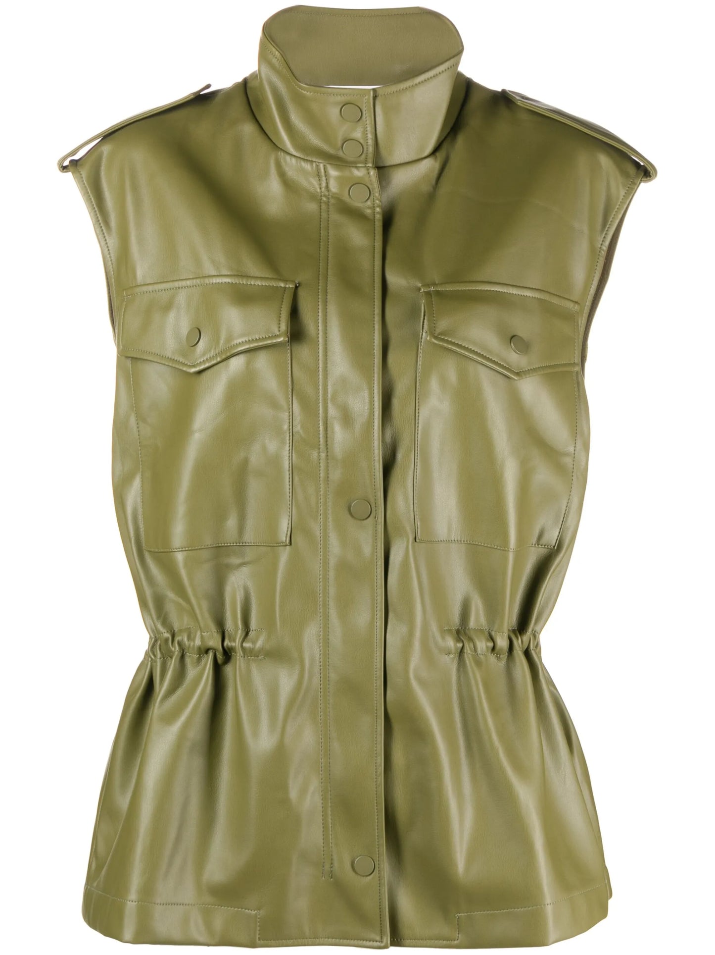 Ines faux-leather cargo vest