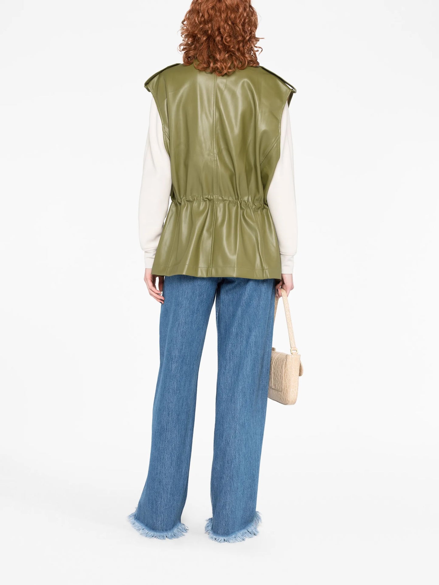 Ines faux-leather cargo vest
