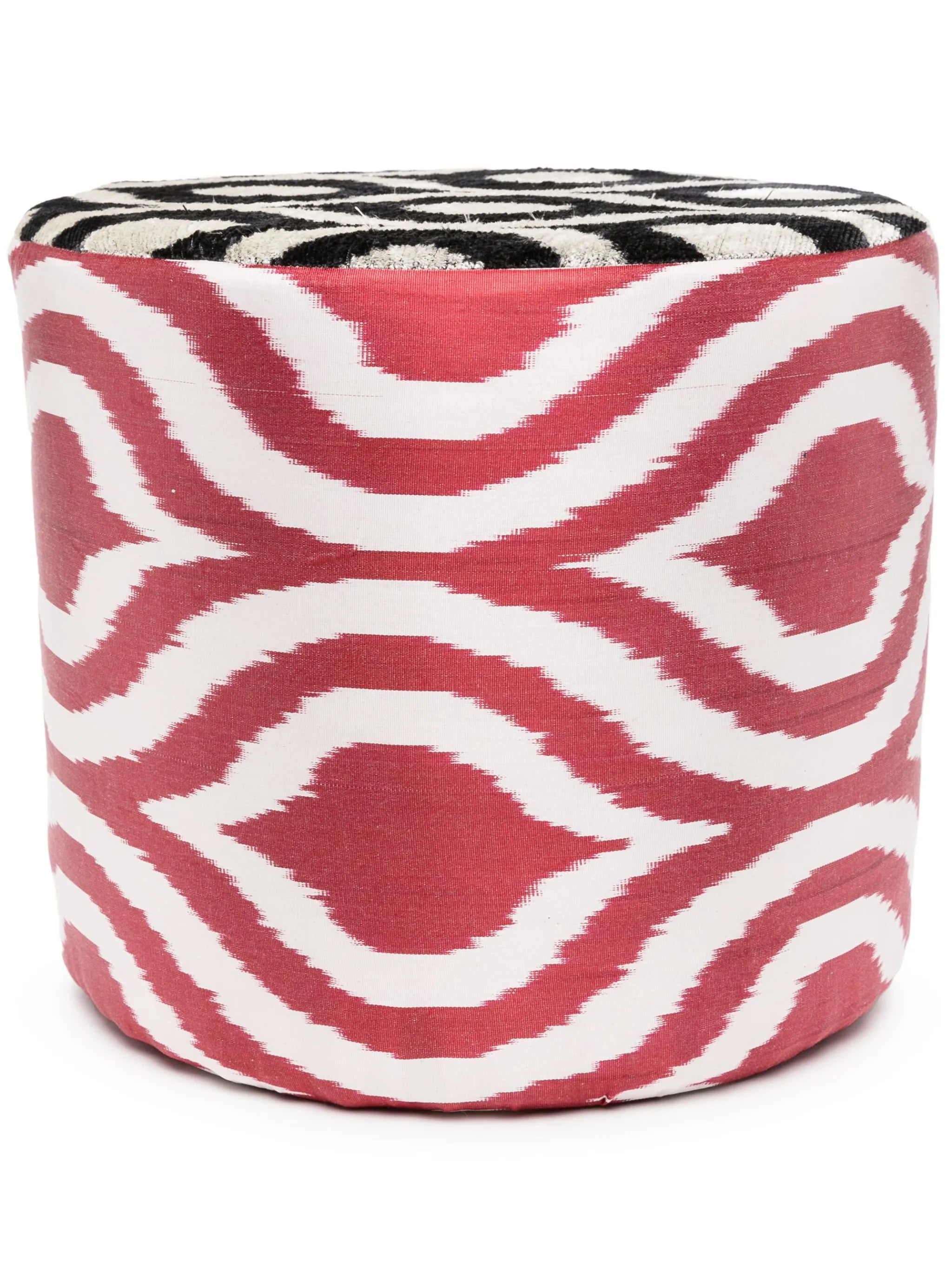 mix-pattern velvet pouf