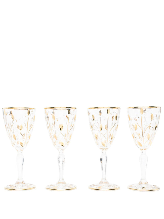 crystal goblet glasses (set of four)
