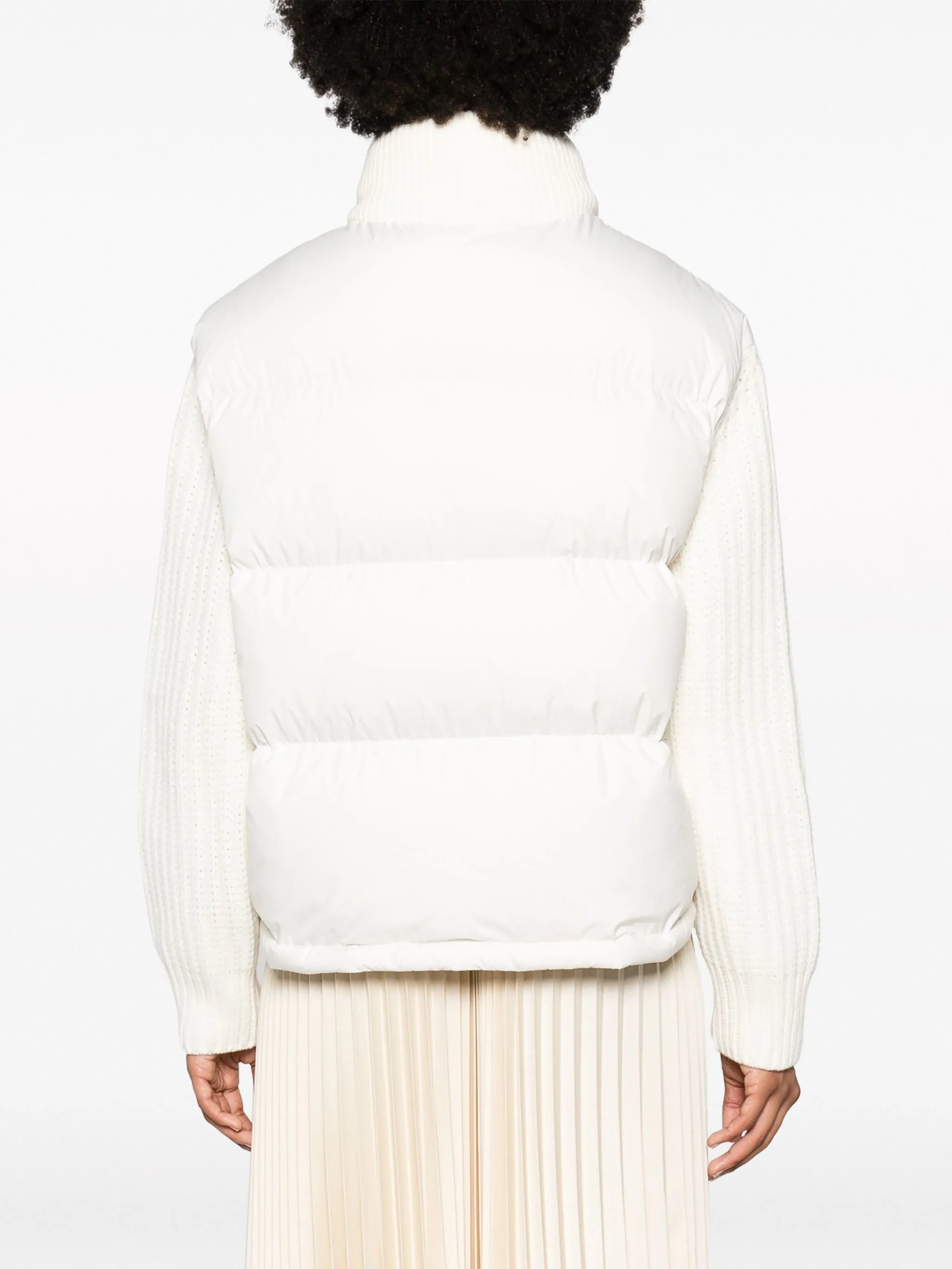 knit-sleeve padded jacket