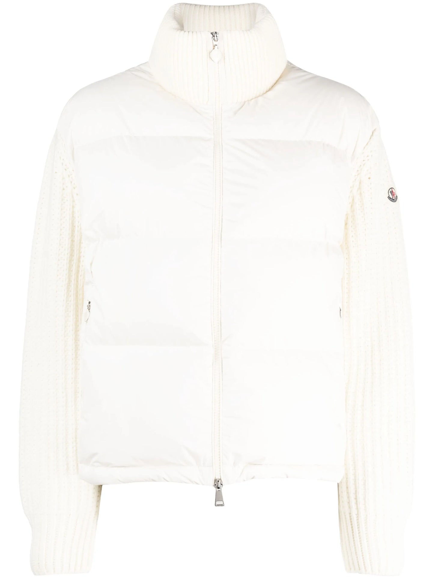 knit-sleeve padded jacket