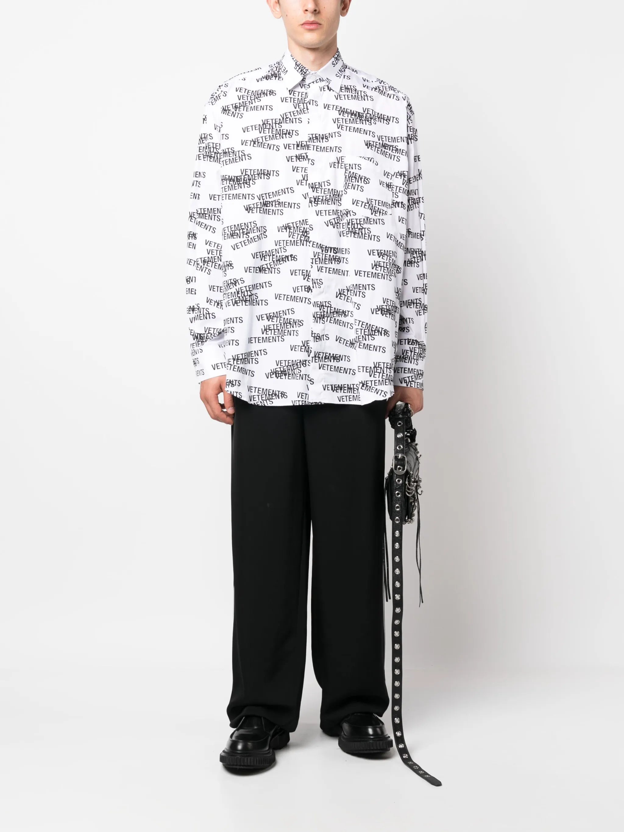 logo-print cotton shirt