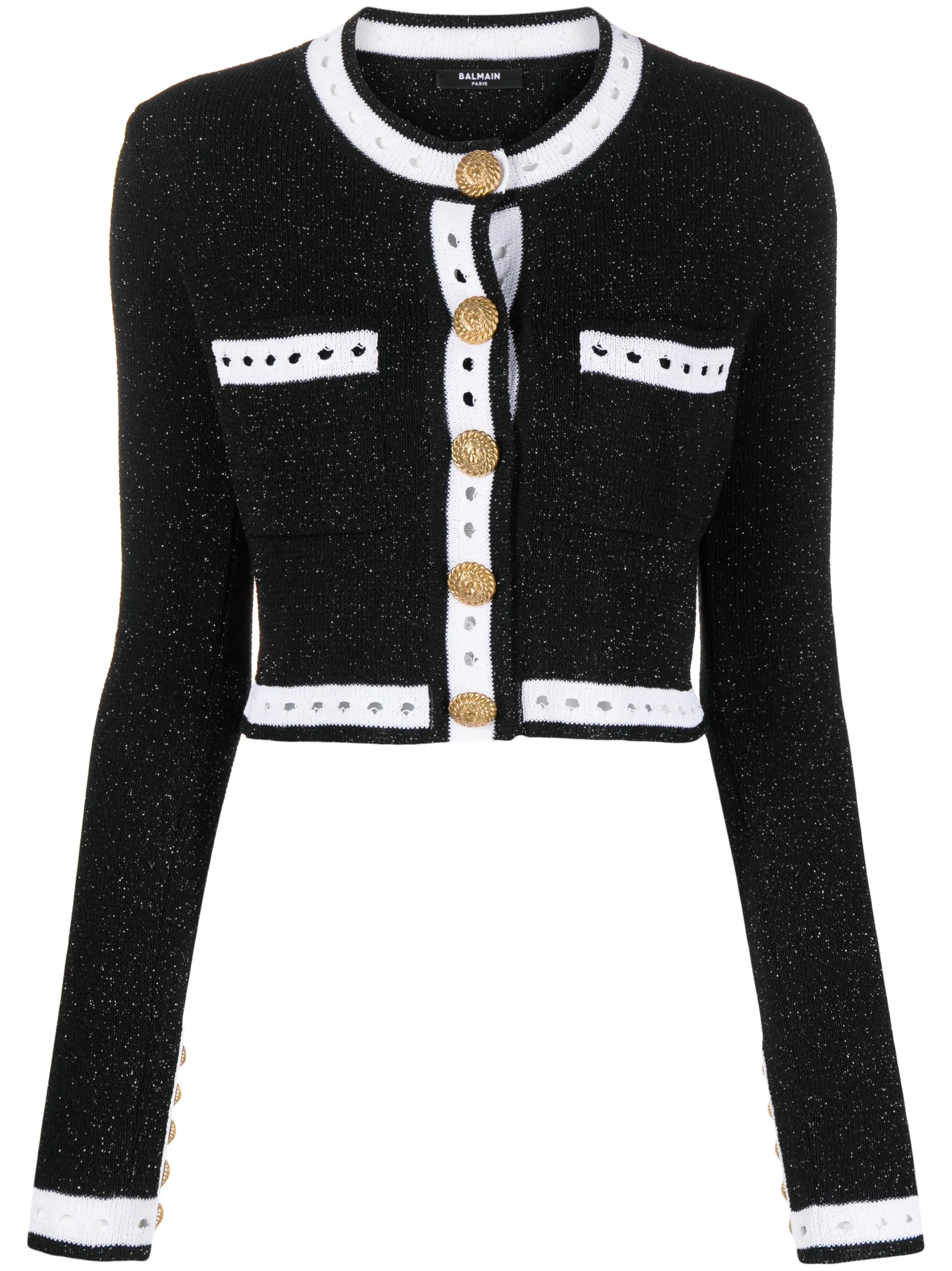 long-sleeve button-fastening cardigan