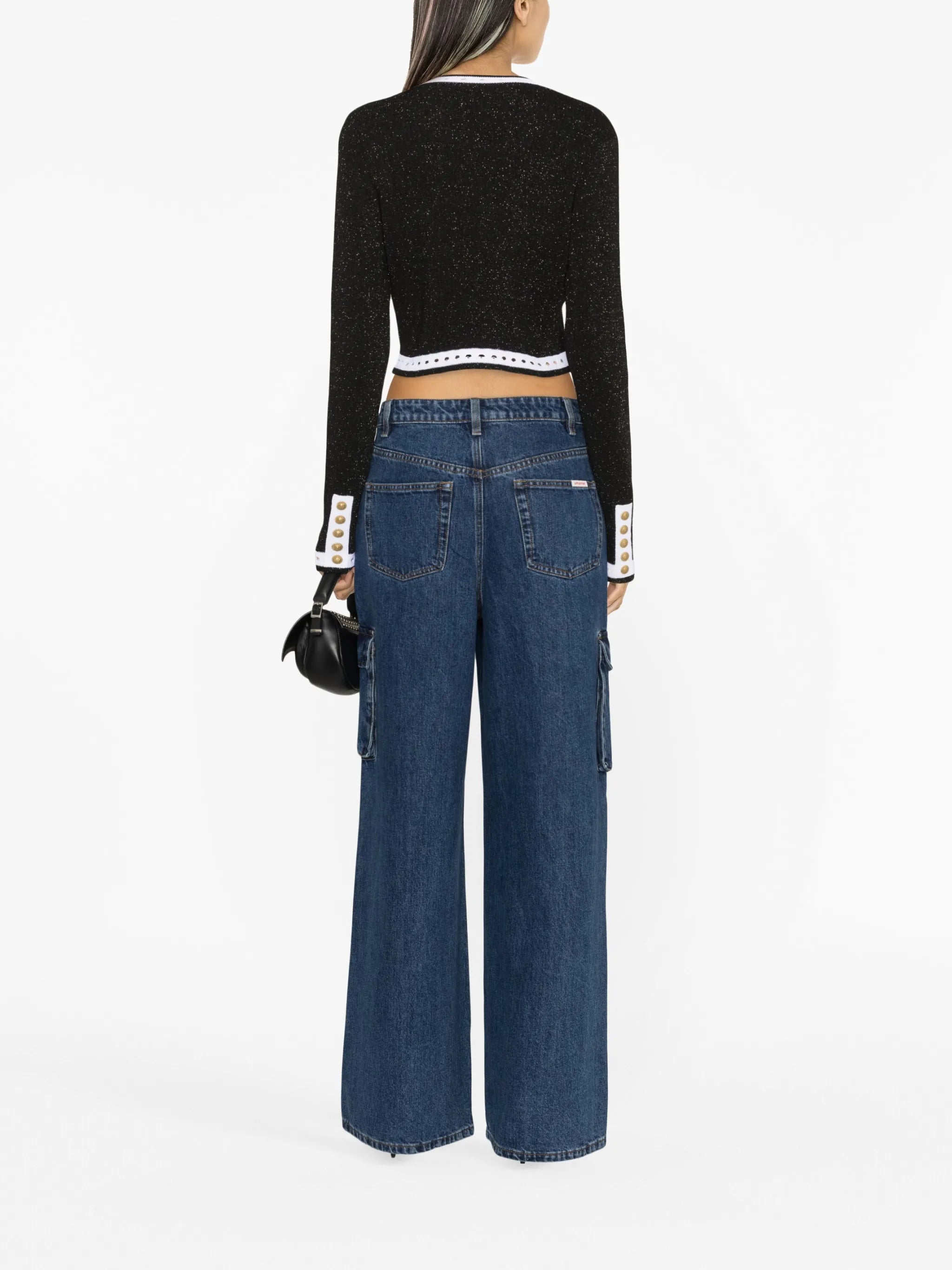 long-sleeve button-fastening cardigan