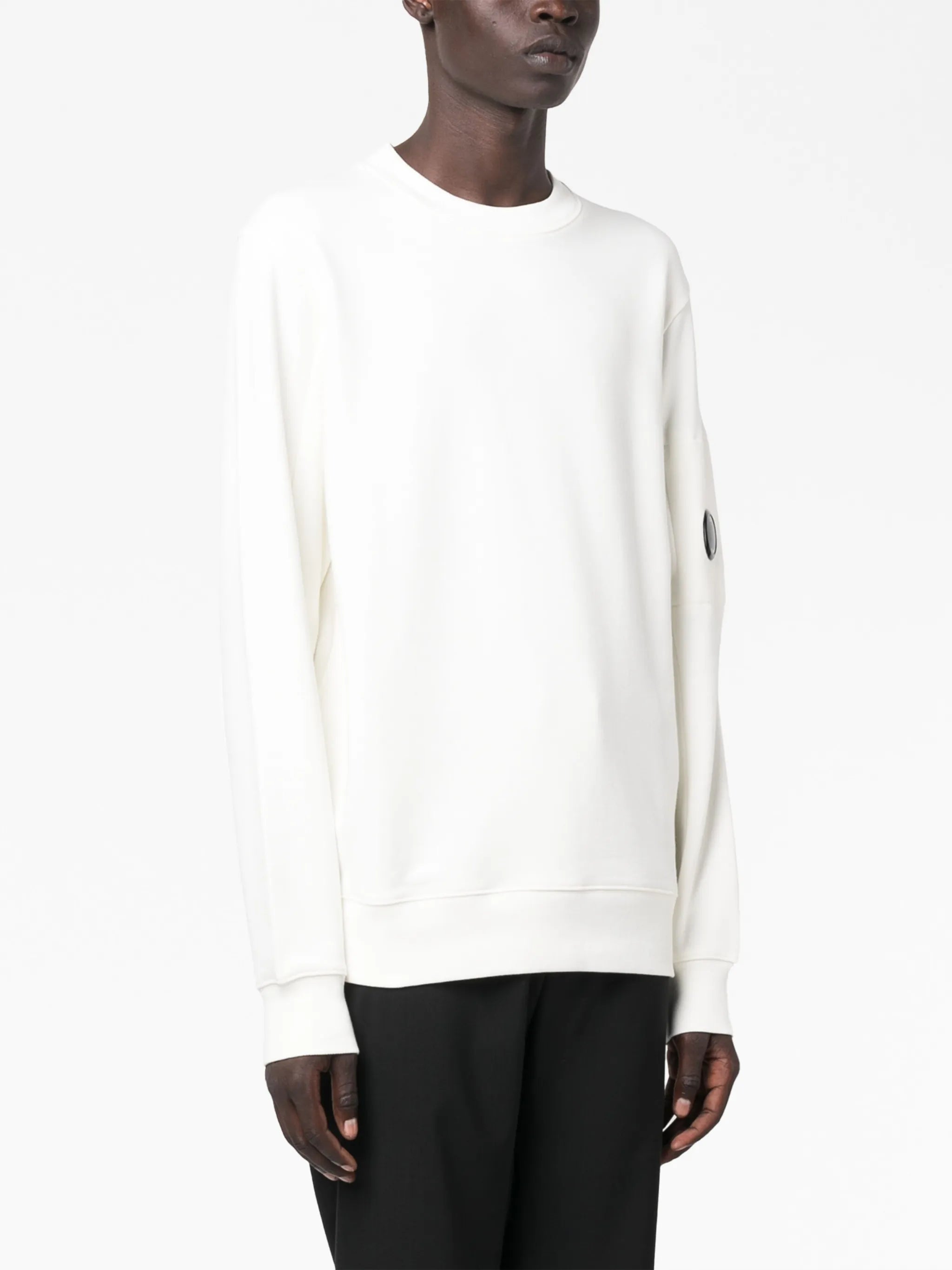 Lens-detail jersey fleece sweatshirt