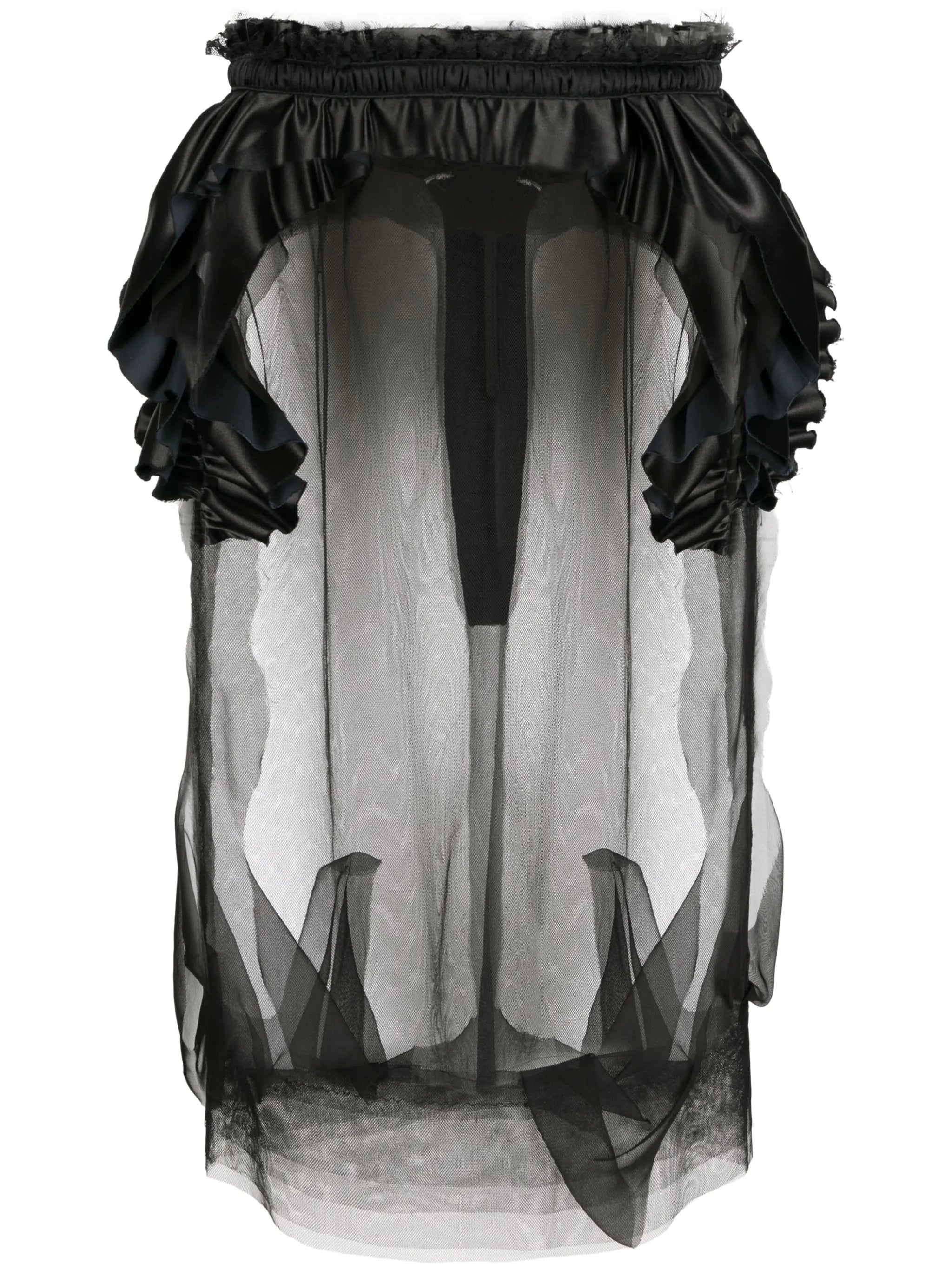 Décortiqué tulle midi skirt