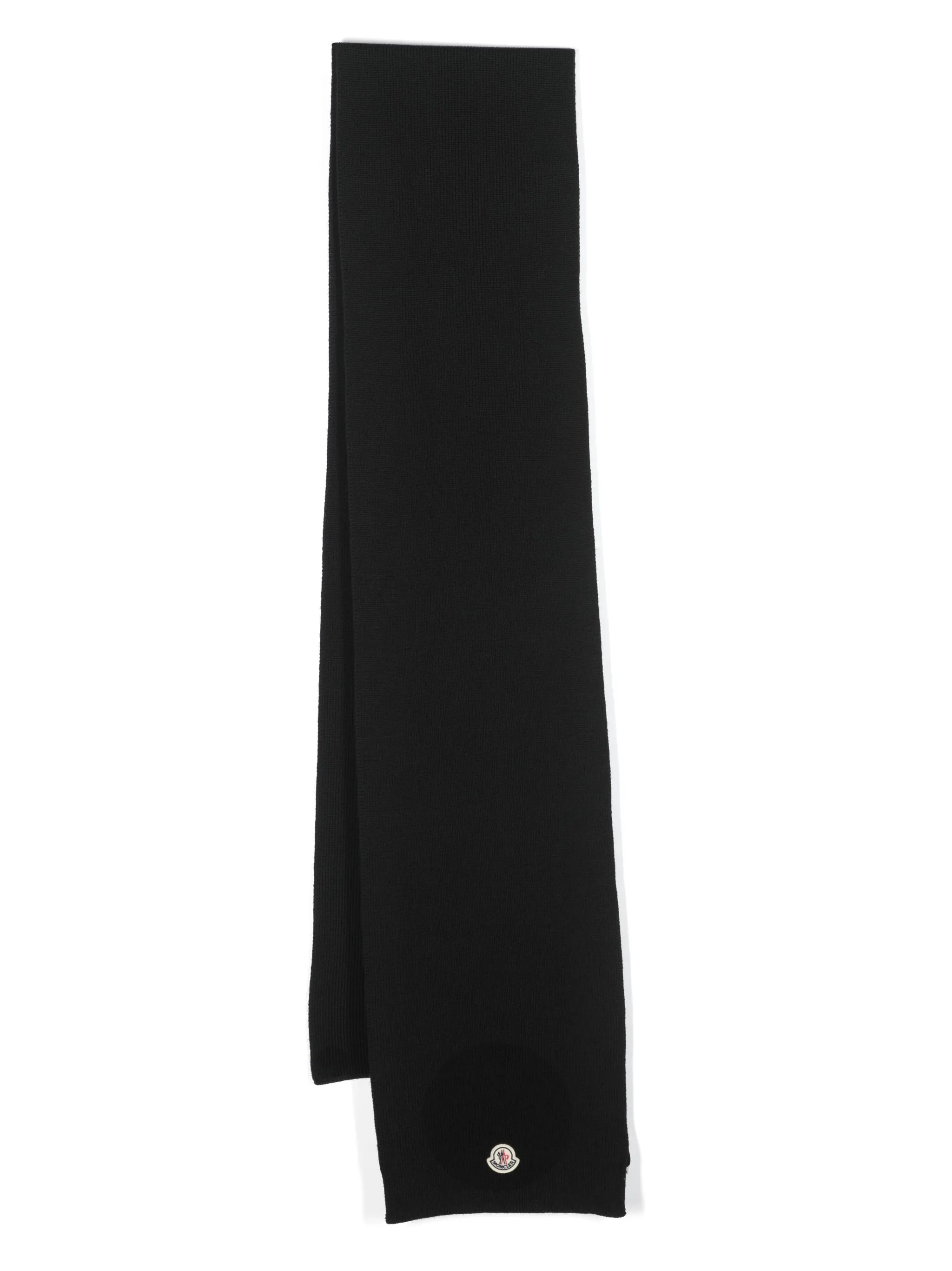 logo-patch virgin-wool scarf
