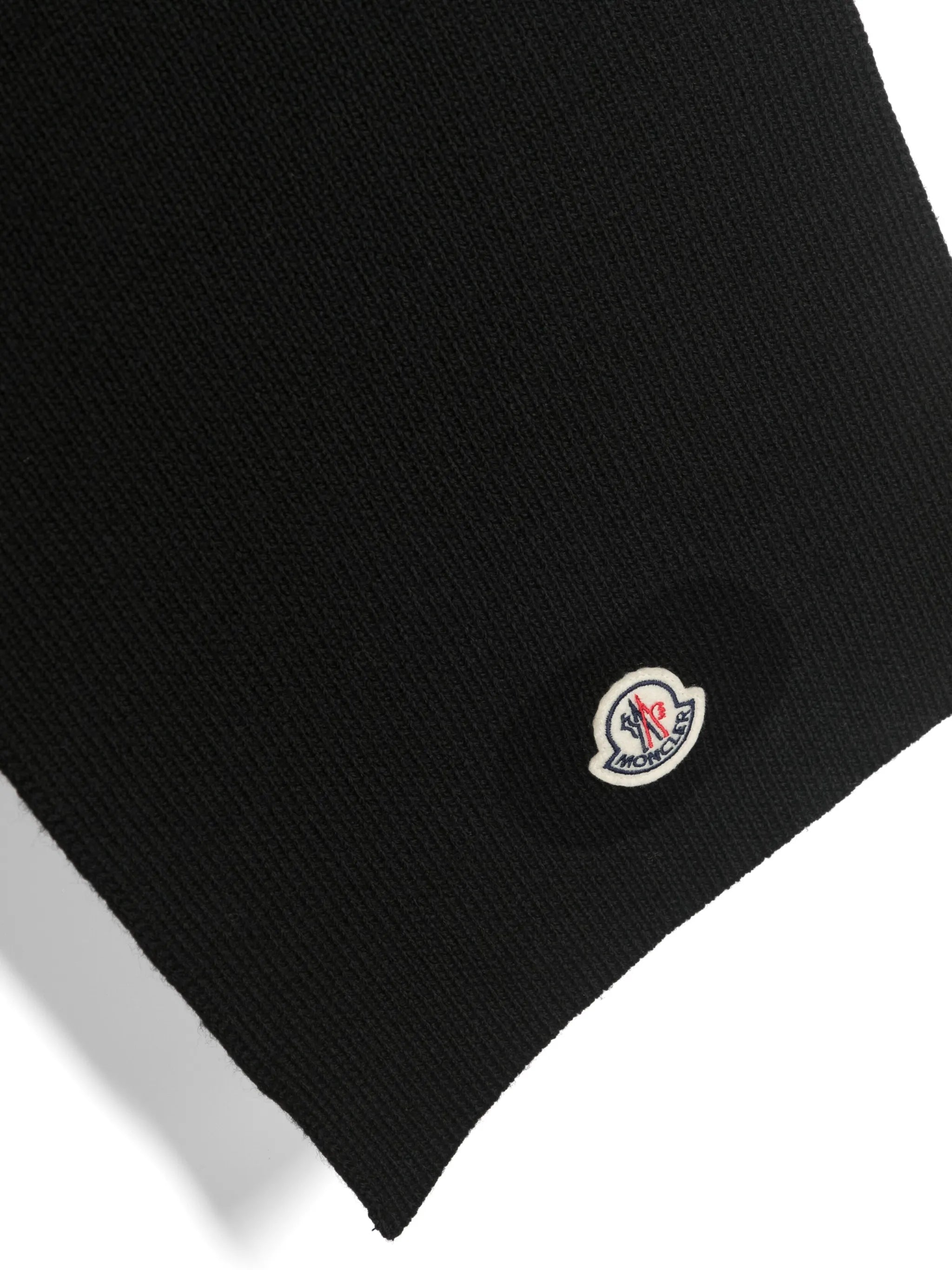 logo-patch virgin-wool scarf