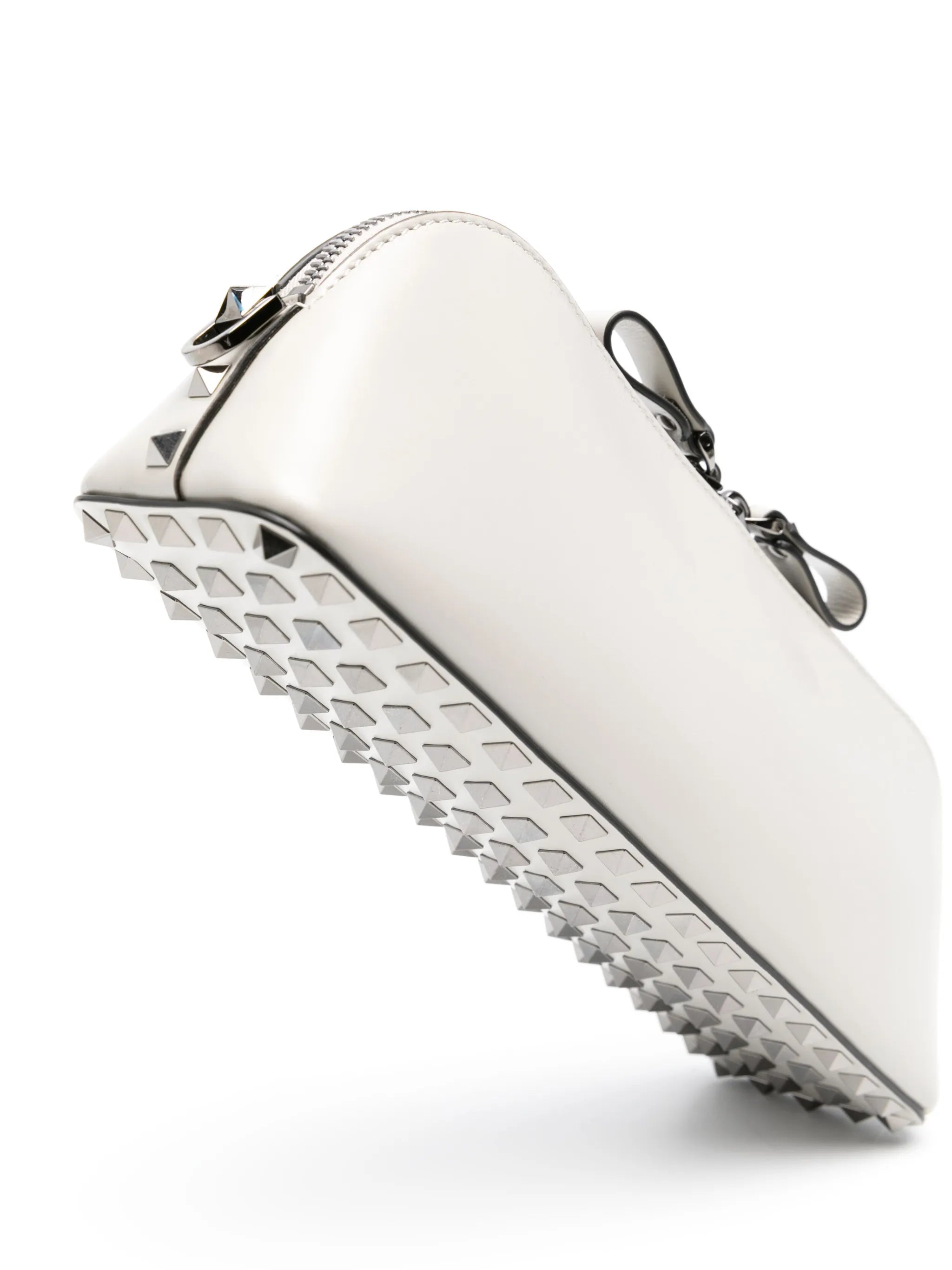 rockstud-detail leather clutch bag