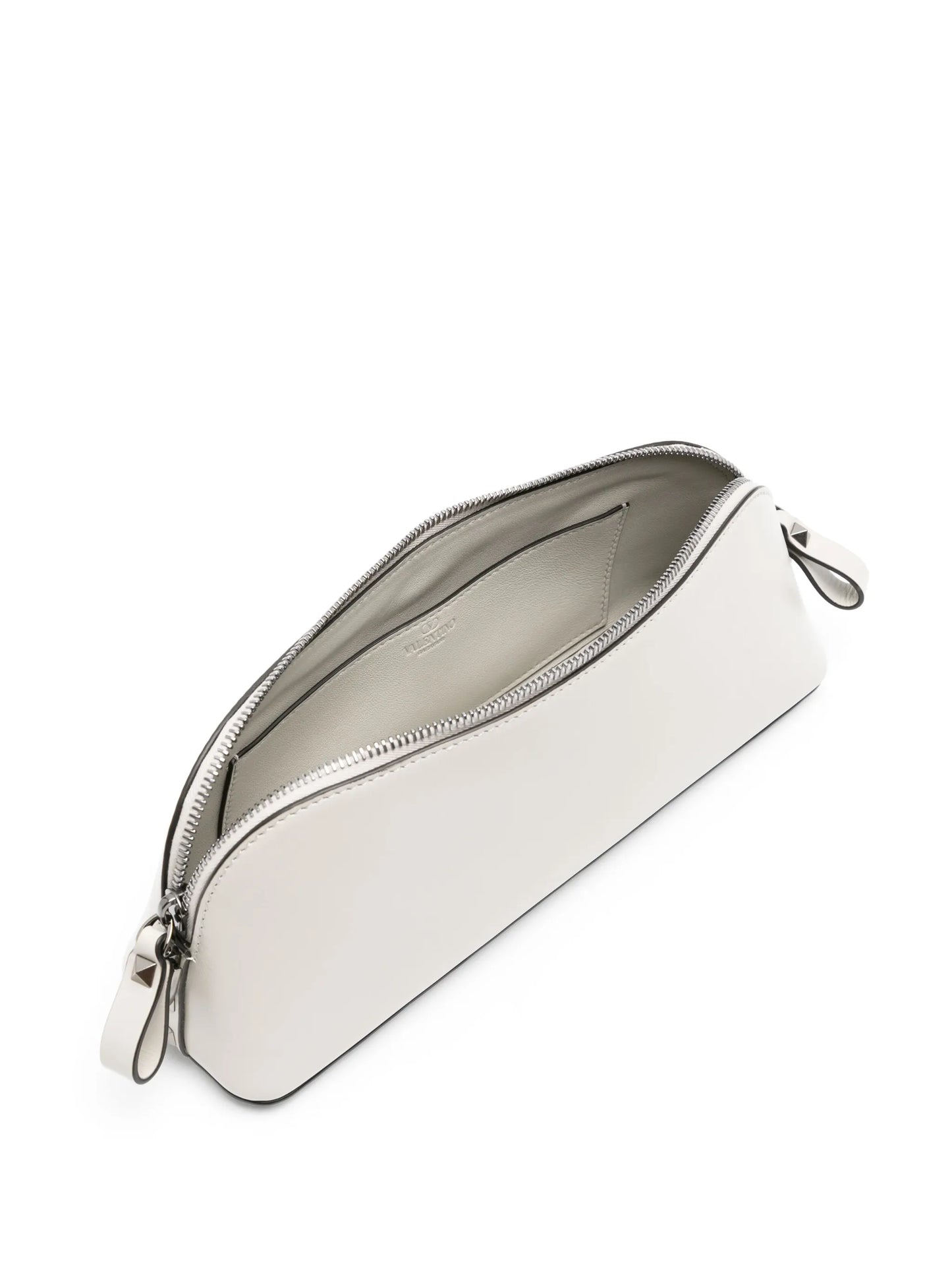rockstud-detail leather clutch bag