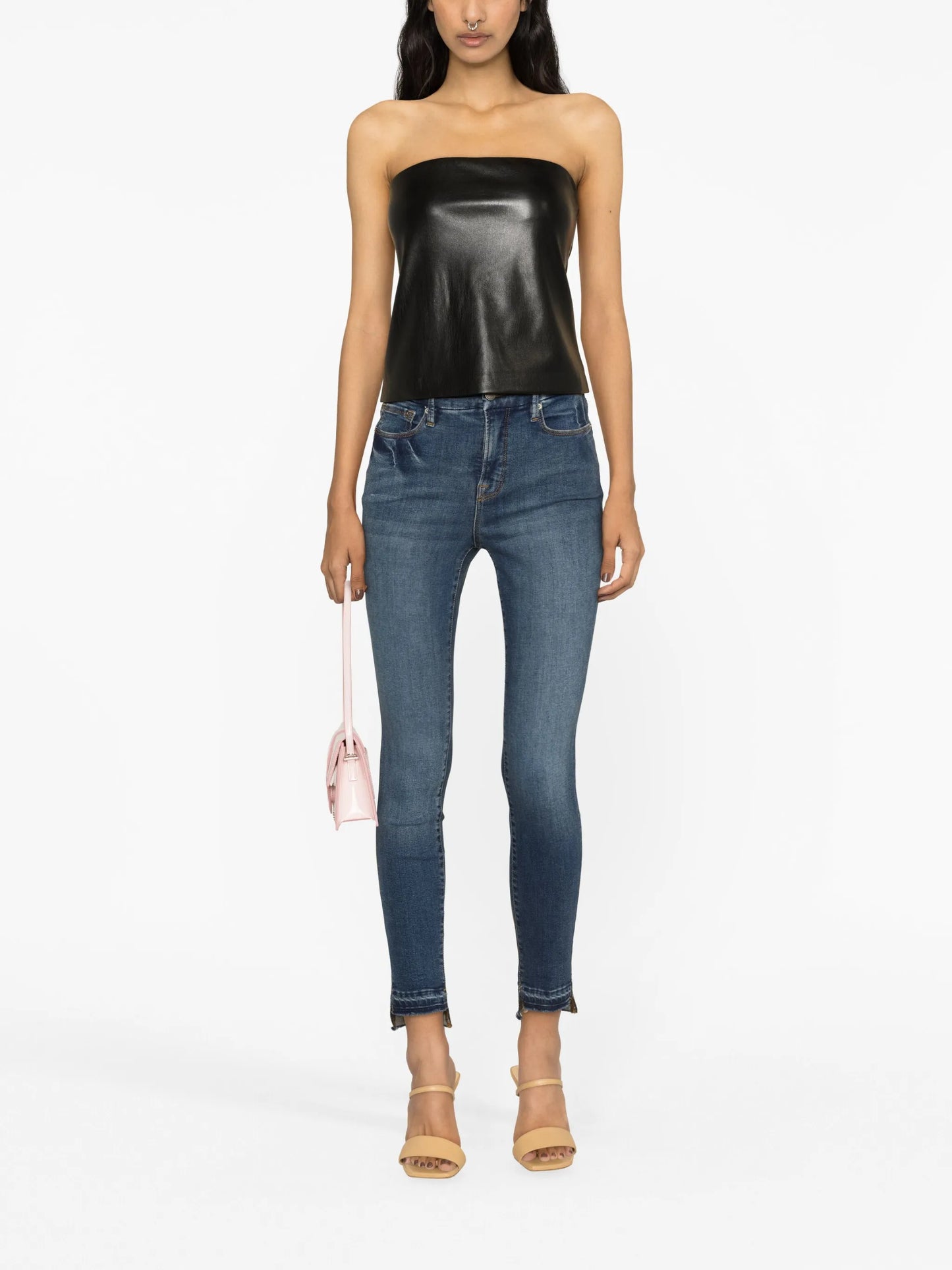 faux-leather tube top