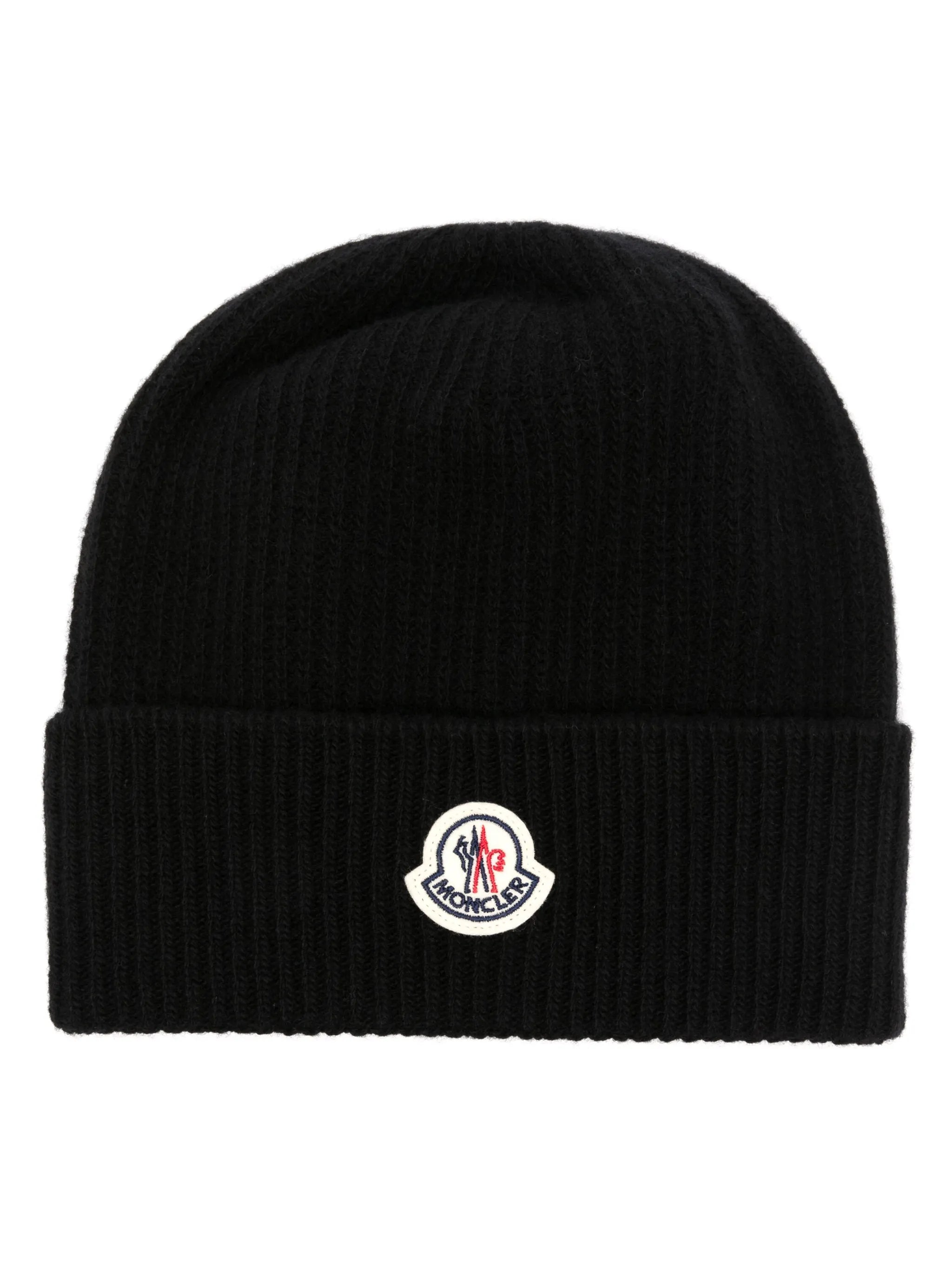 logo-patch ribbed-knit beanie