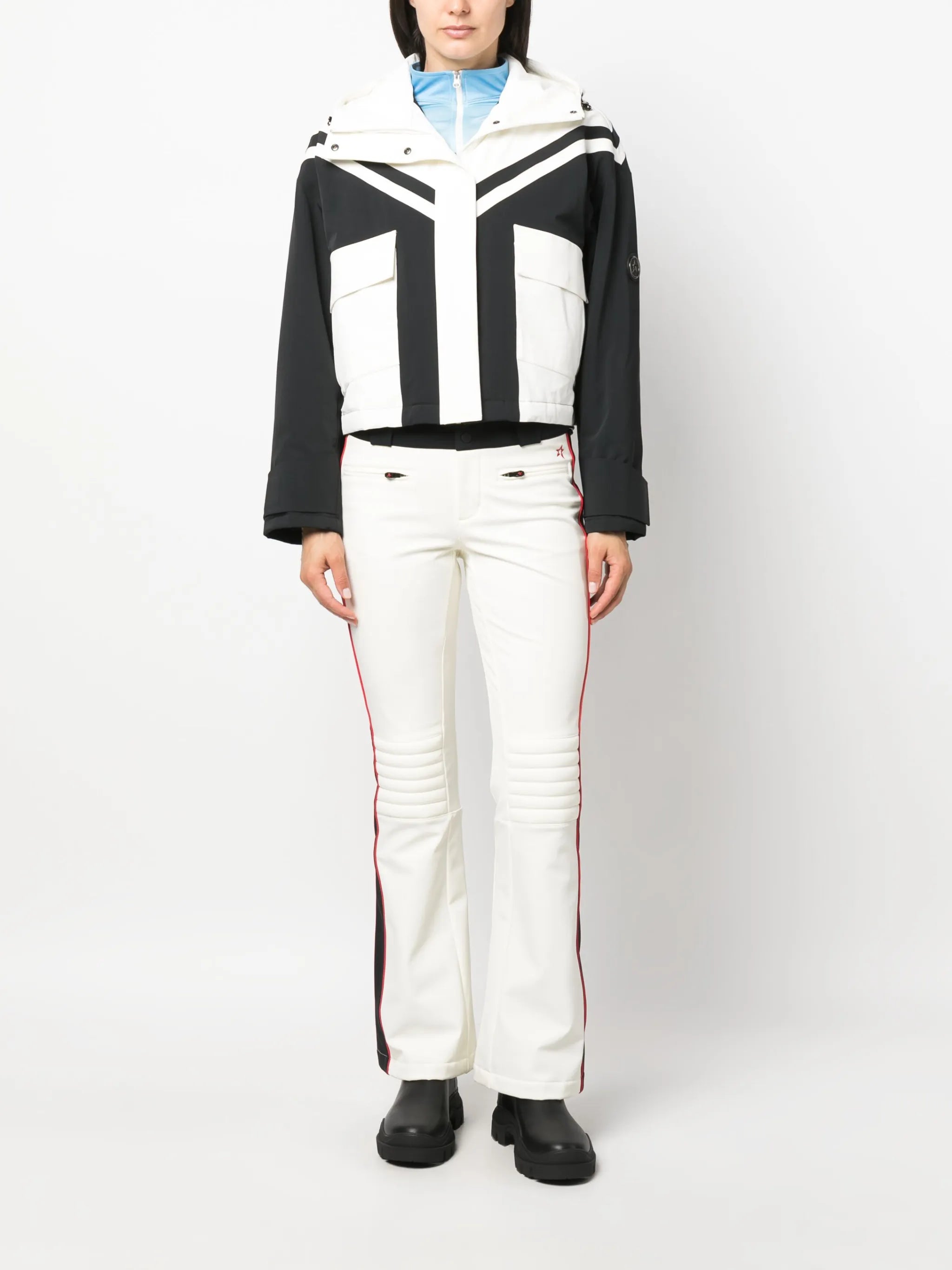 colour-block cropped ski jacket