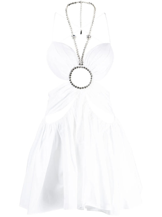 cut-out crystal-embellished minidress